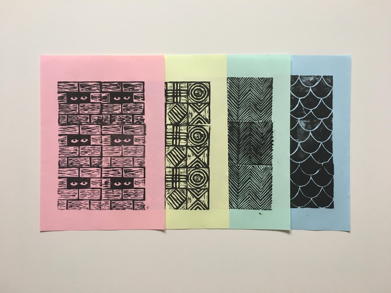 Geometric Linocut Patterns - image 7 - student project