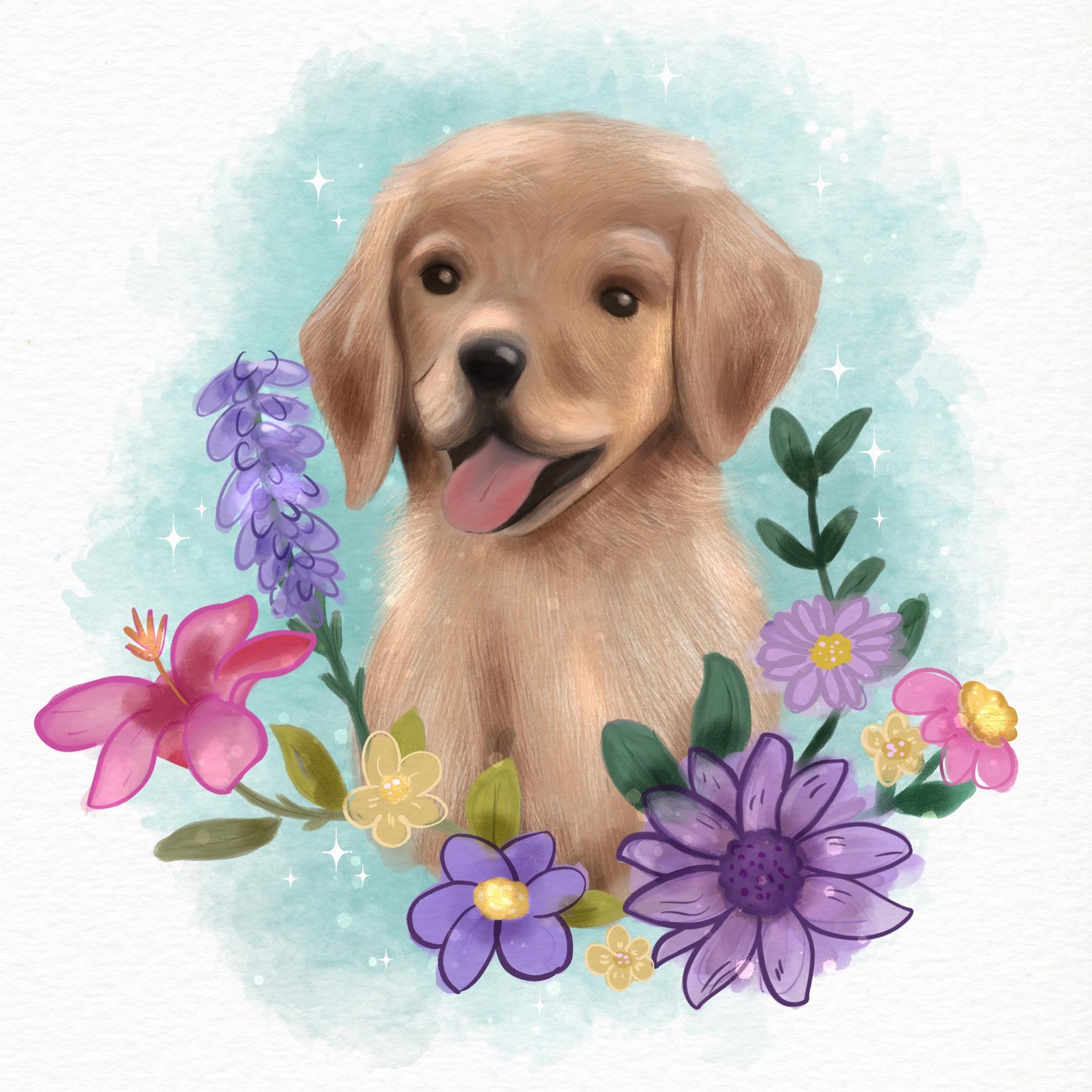 Painting Dog Portrait Illustration in Procreate - image 1 - student project