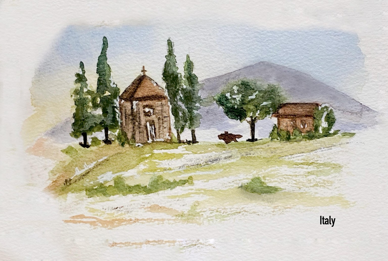 Watercolor Travel Landscape  Painting - image 3 - student project