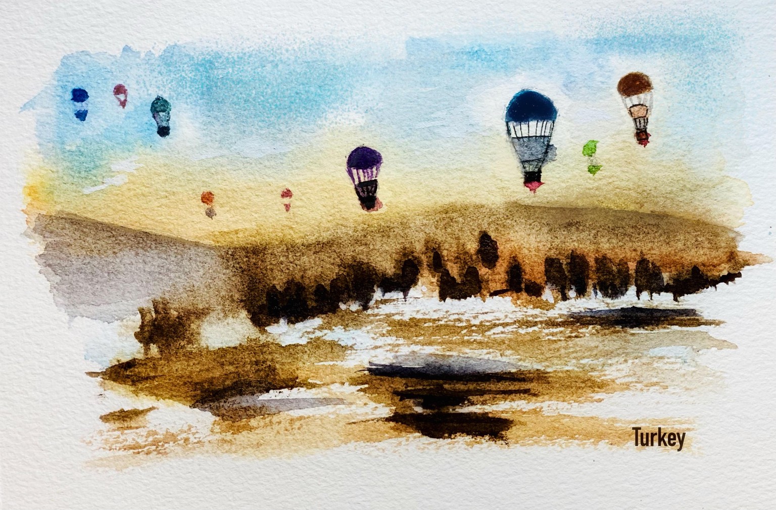Watercolor Travel Landscape  Painting - image 8 - student project