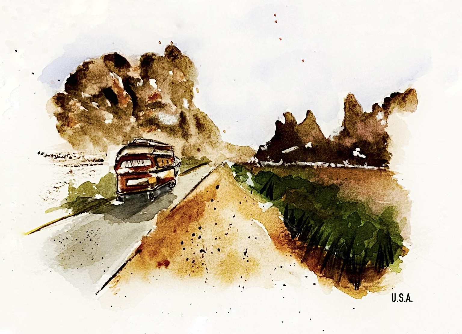 Watercolor Travel Landscape  Painting - image 1 - student project
