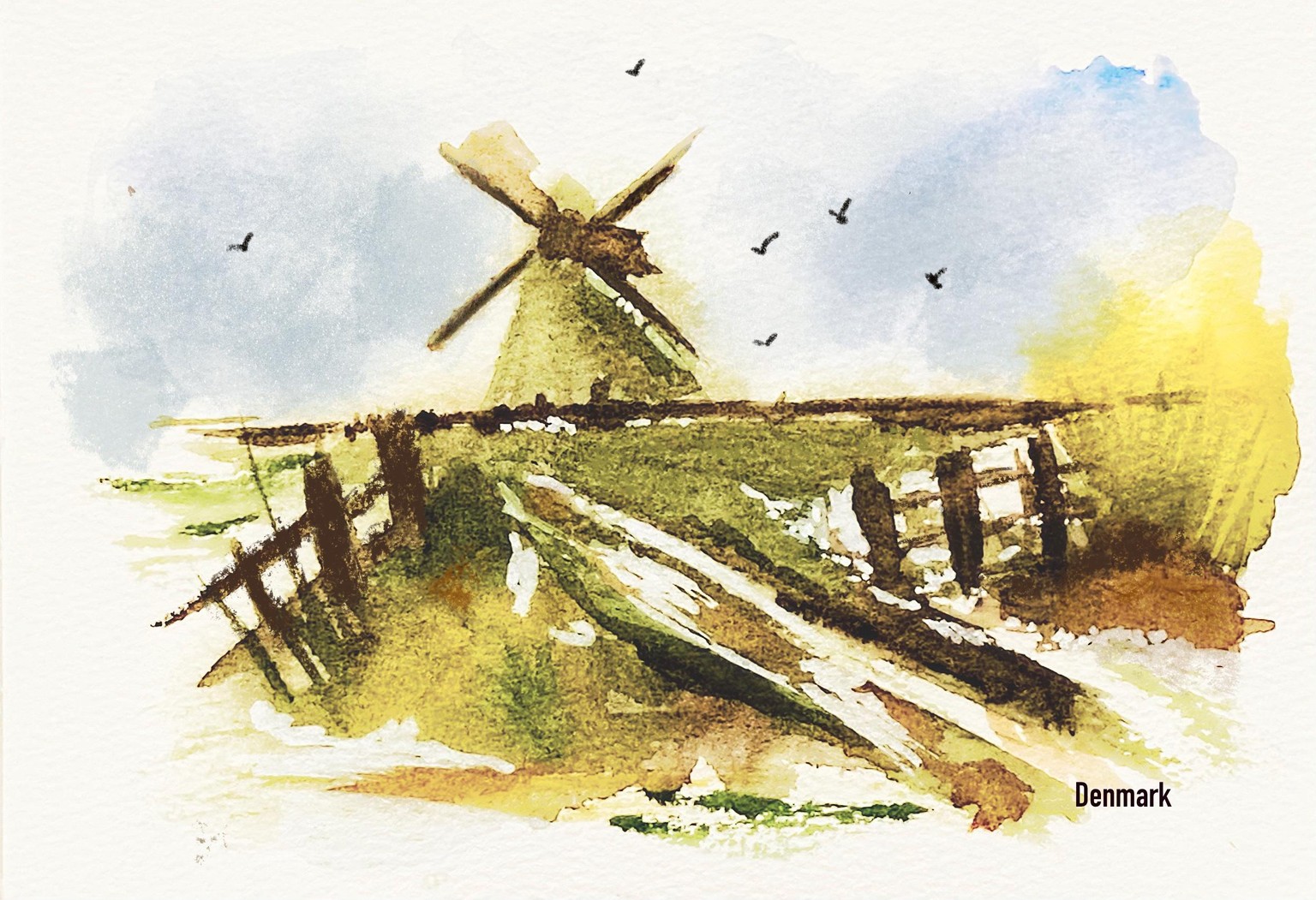 Watercolor Travel Landscape  Painting - image 6 - student project