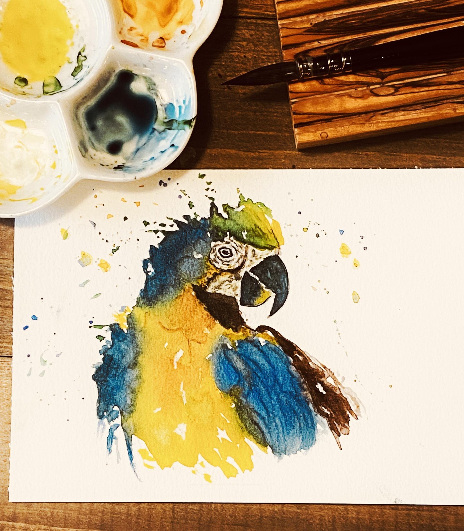 Watercolor effects salt technique and splatter effects - image 1 - student project