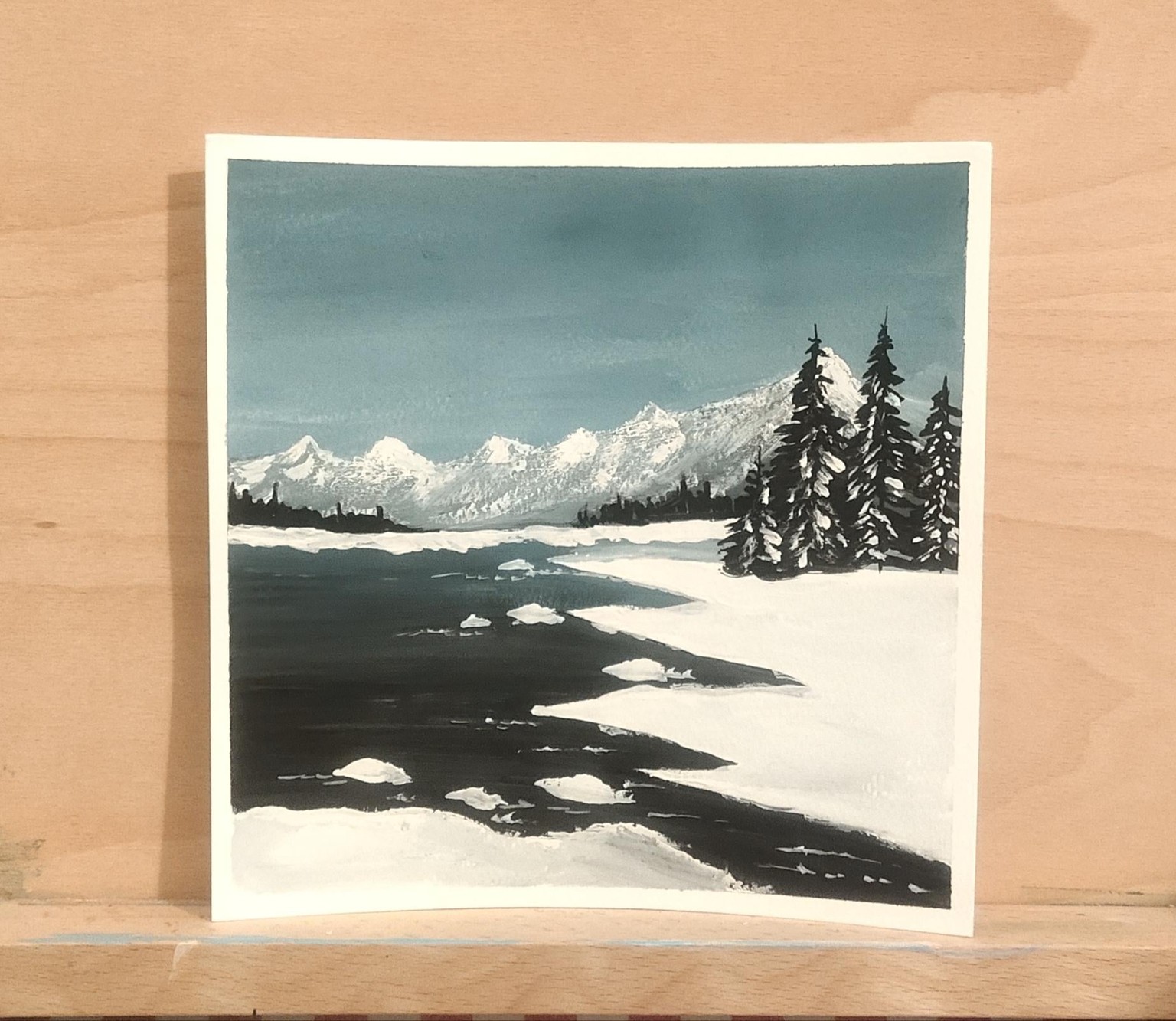 Winterscape gouache - image 1 - student project
