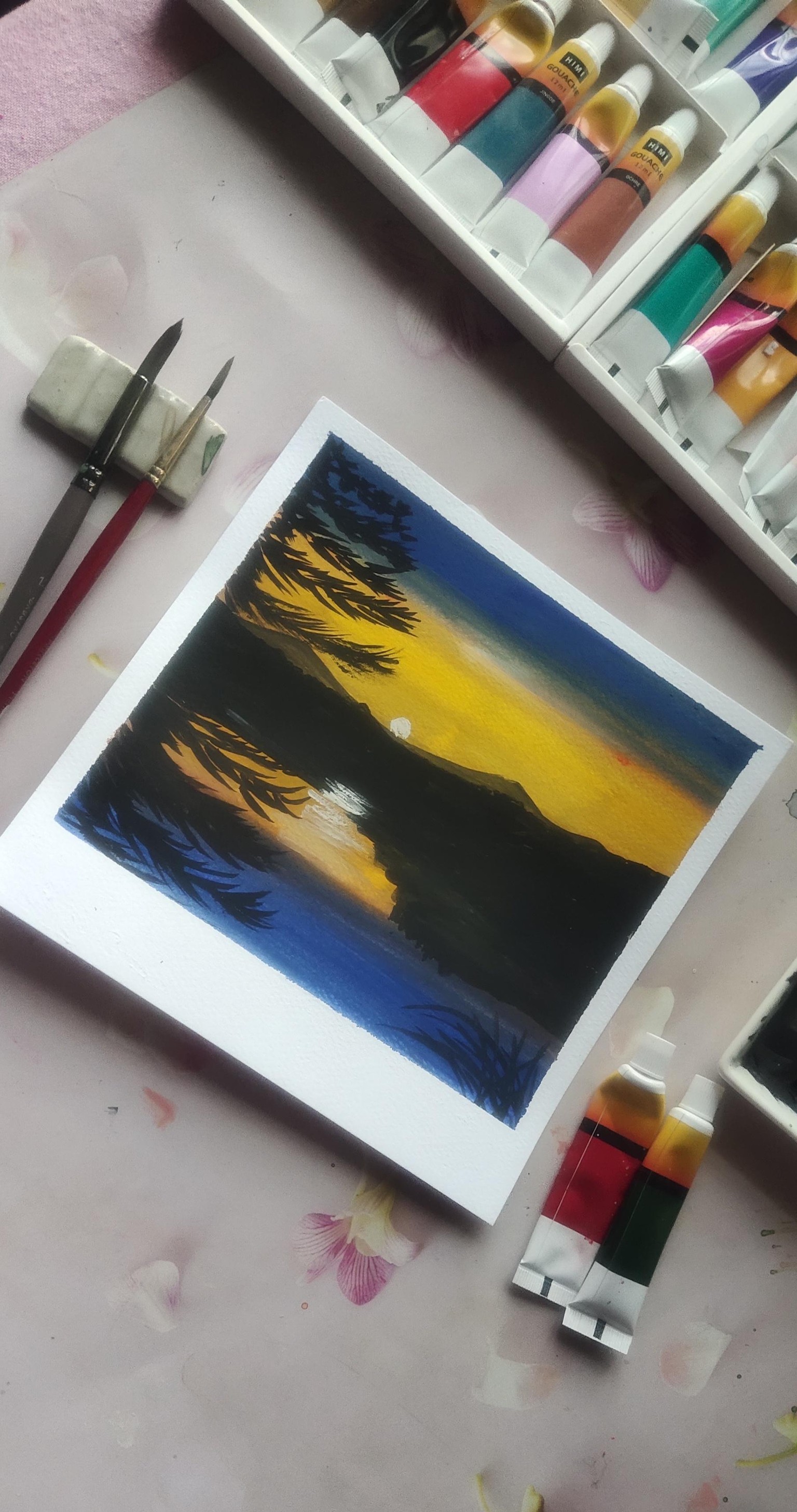 Unique gouache landscape - image 1 - student project
