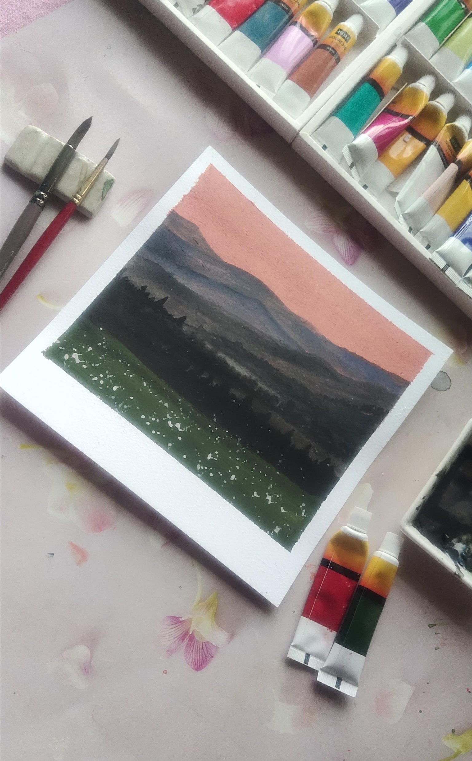 Unique gouache landscape - image 3 - student project