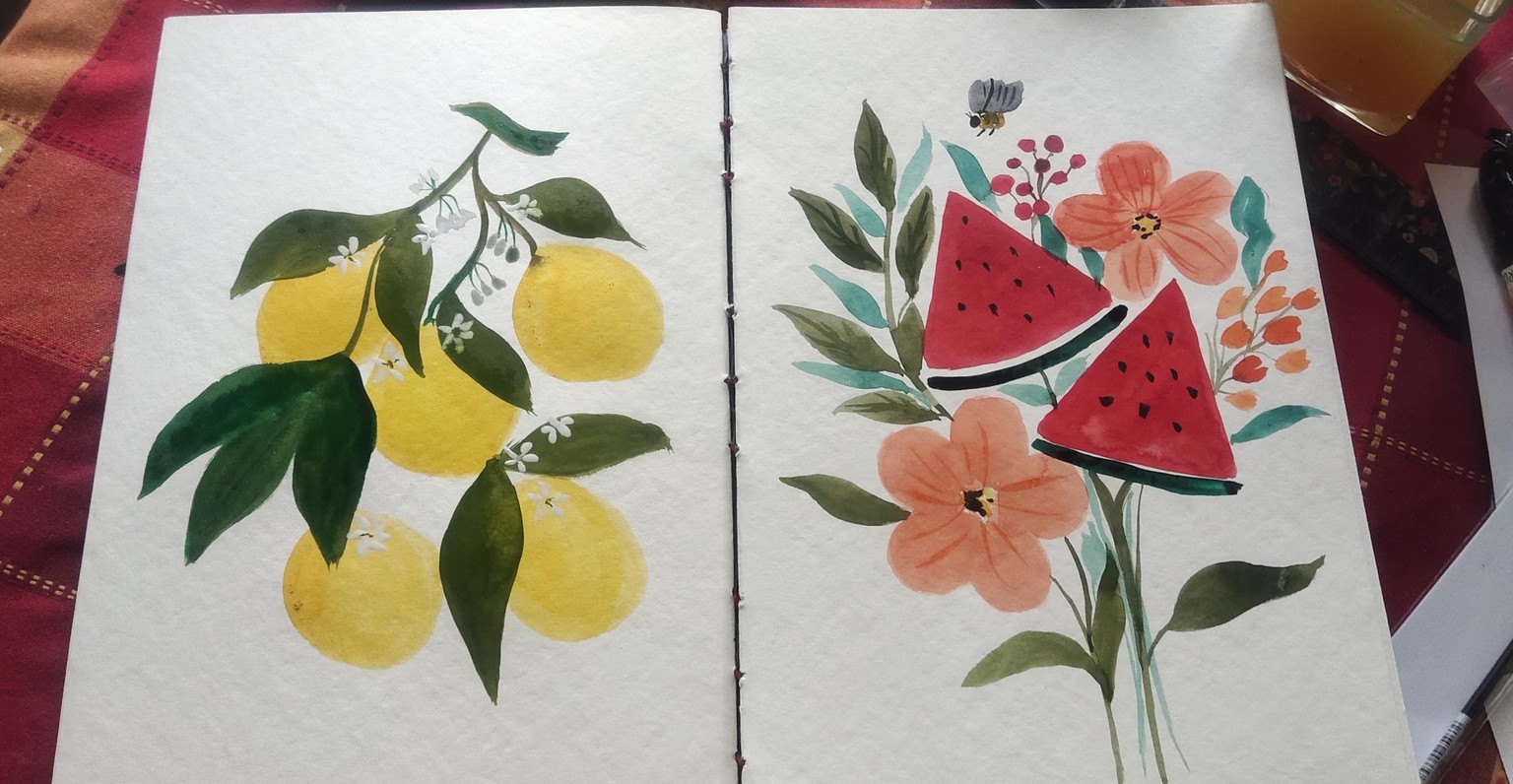 Fruit arrangement with flowers - image 2 - student project