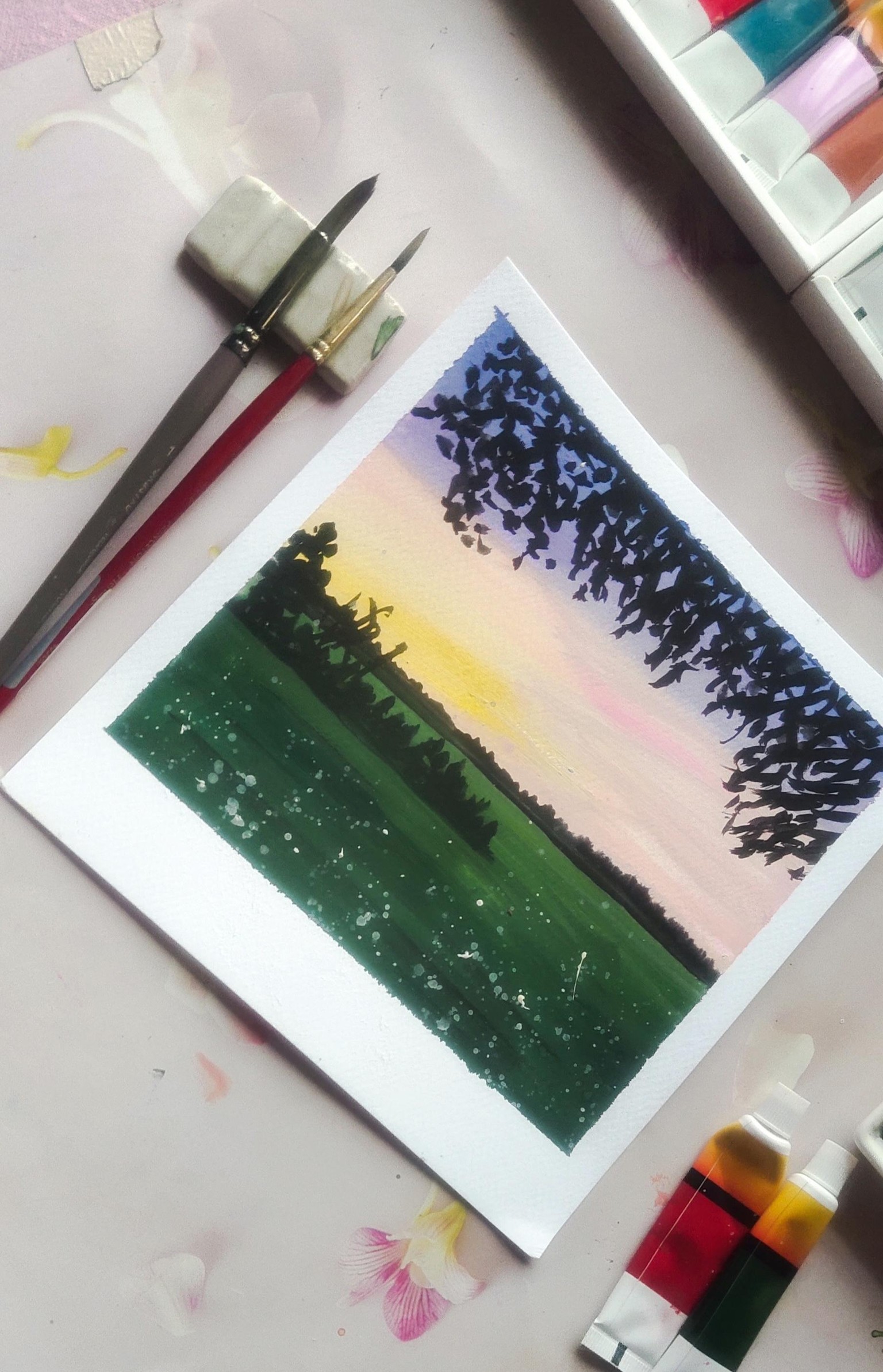 Unique gouache landscape - image 5 - student project