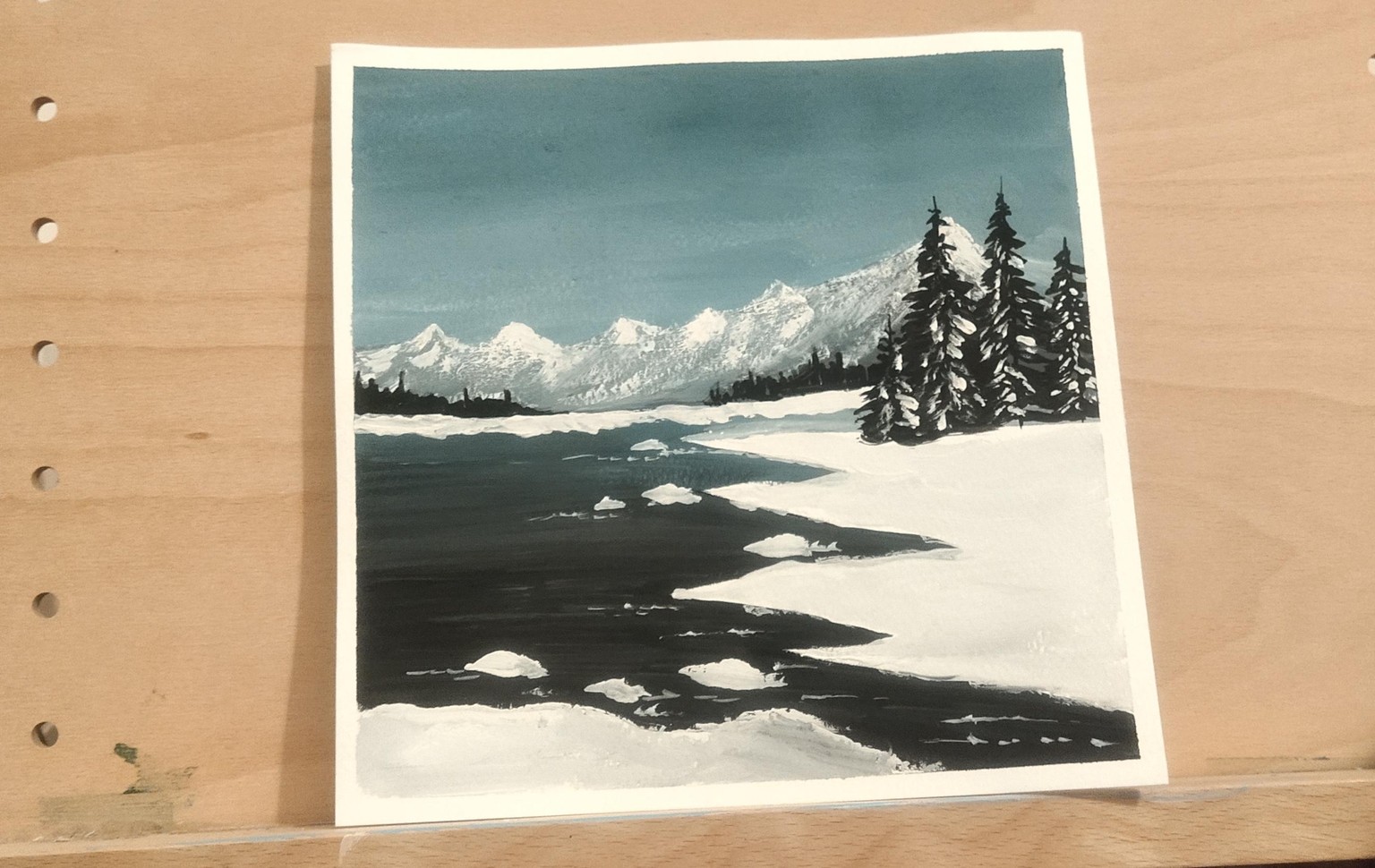 Winterscape gouache - image 3 - student project