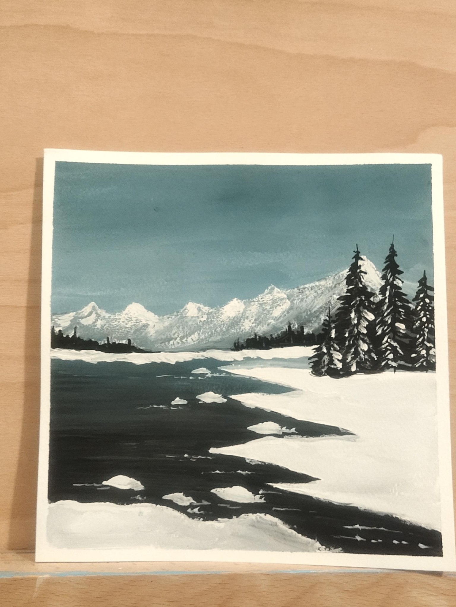 Winterscape gouache - image 2 - student project