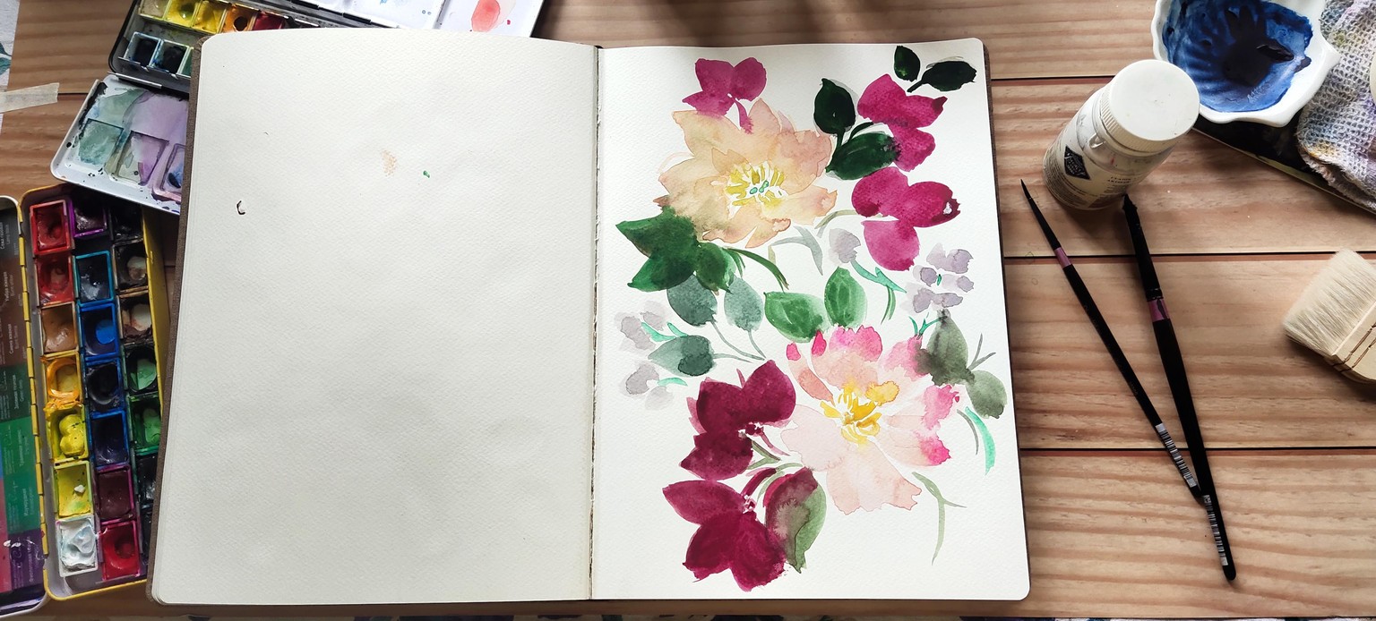 Watercolor floral - image 3 - student project