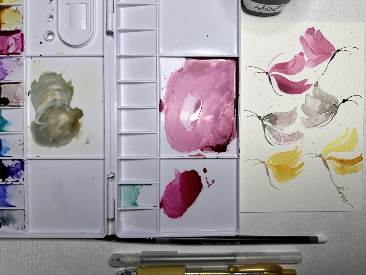 Wedge brush butterflies - image 5 - student project
