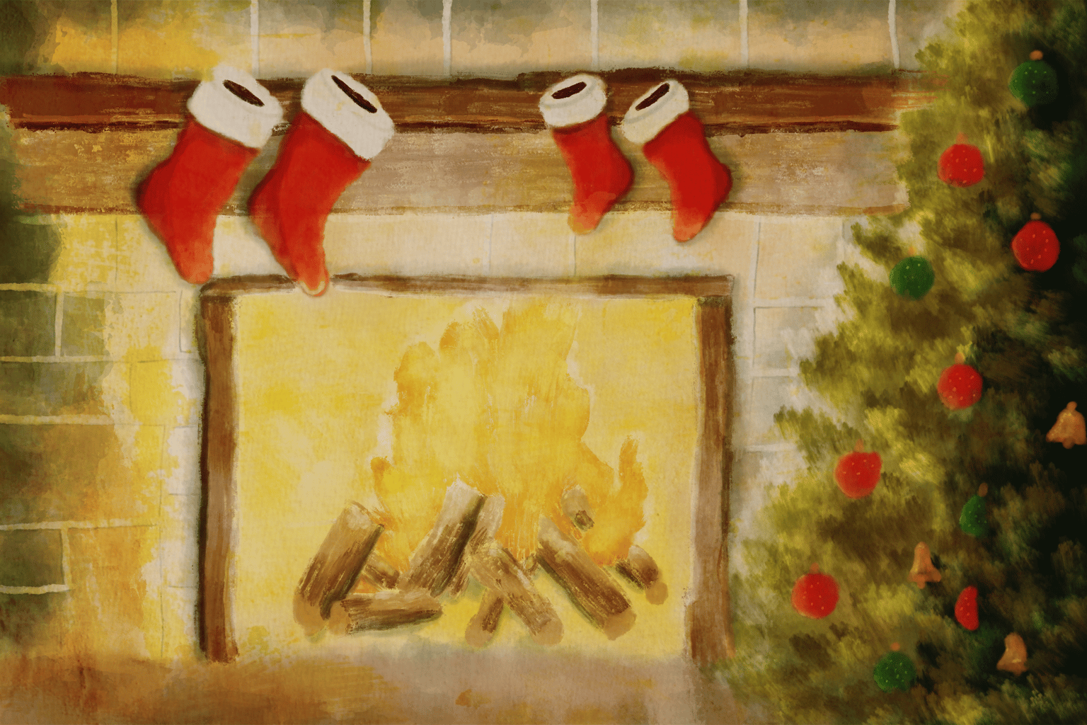 Holiday oil painting - image 1 - student project