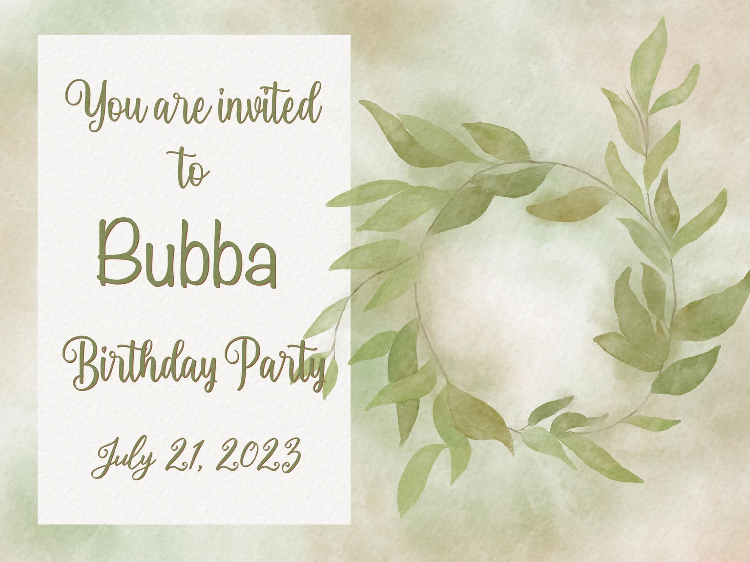 Watercolor Birthday Invitation - image 1 - student project