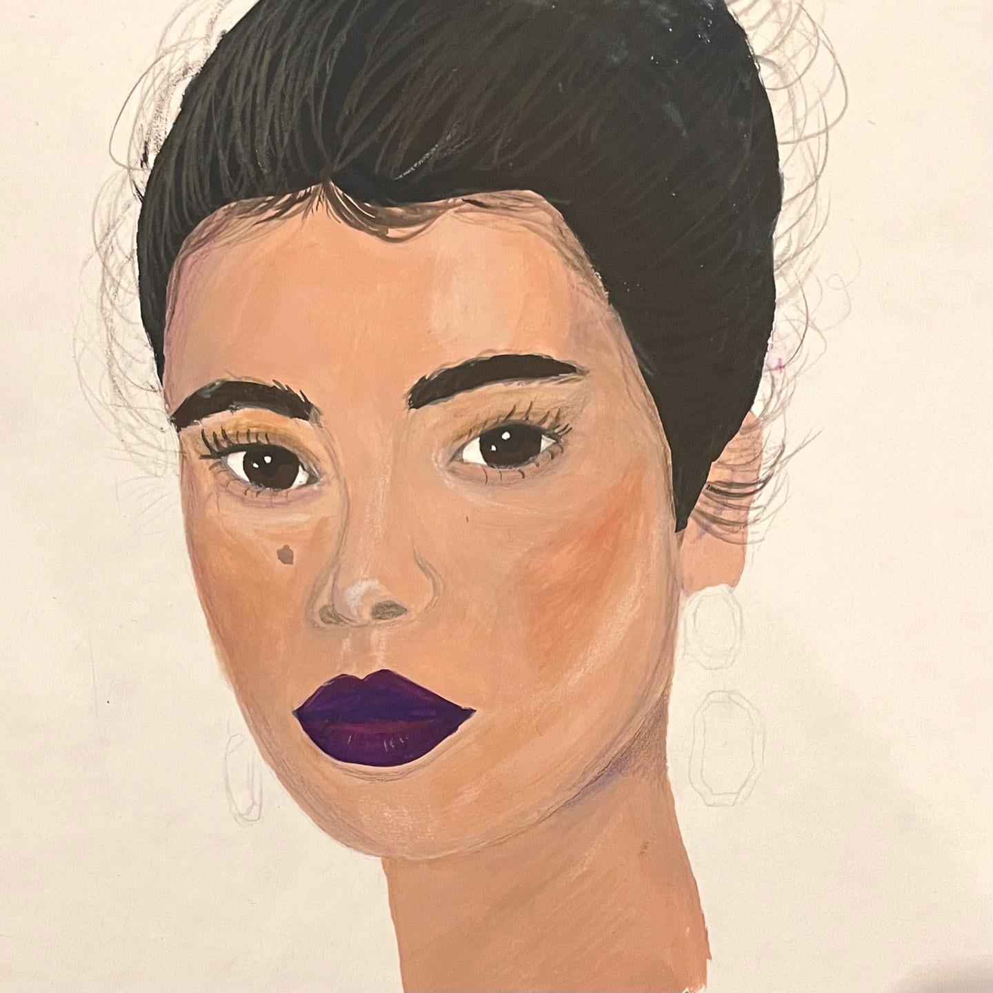 First gouache portrait - image 2 - student project