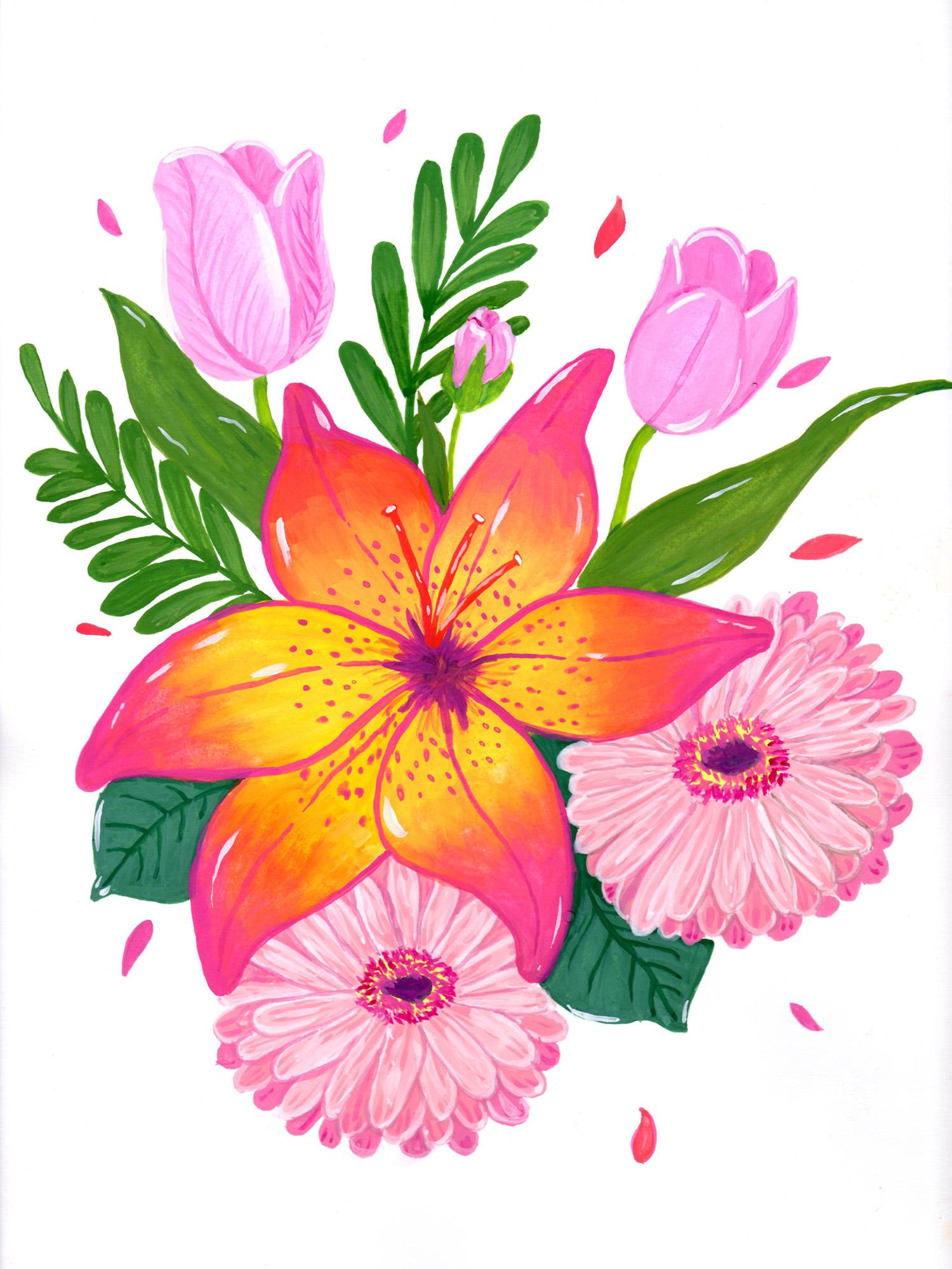 Floral Greeting Card - image 1 - student project