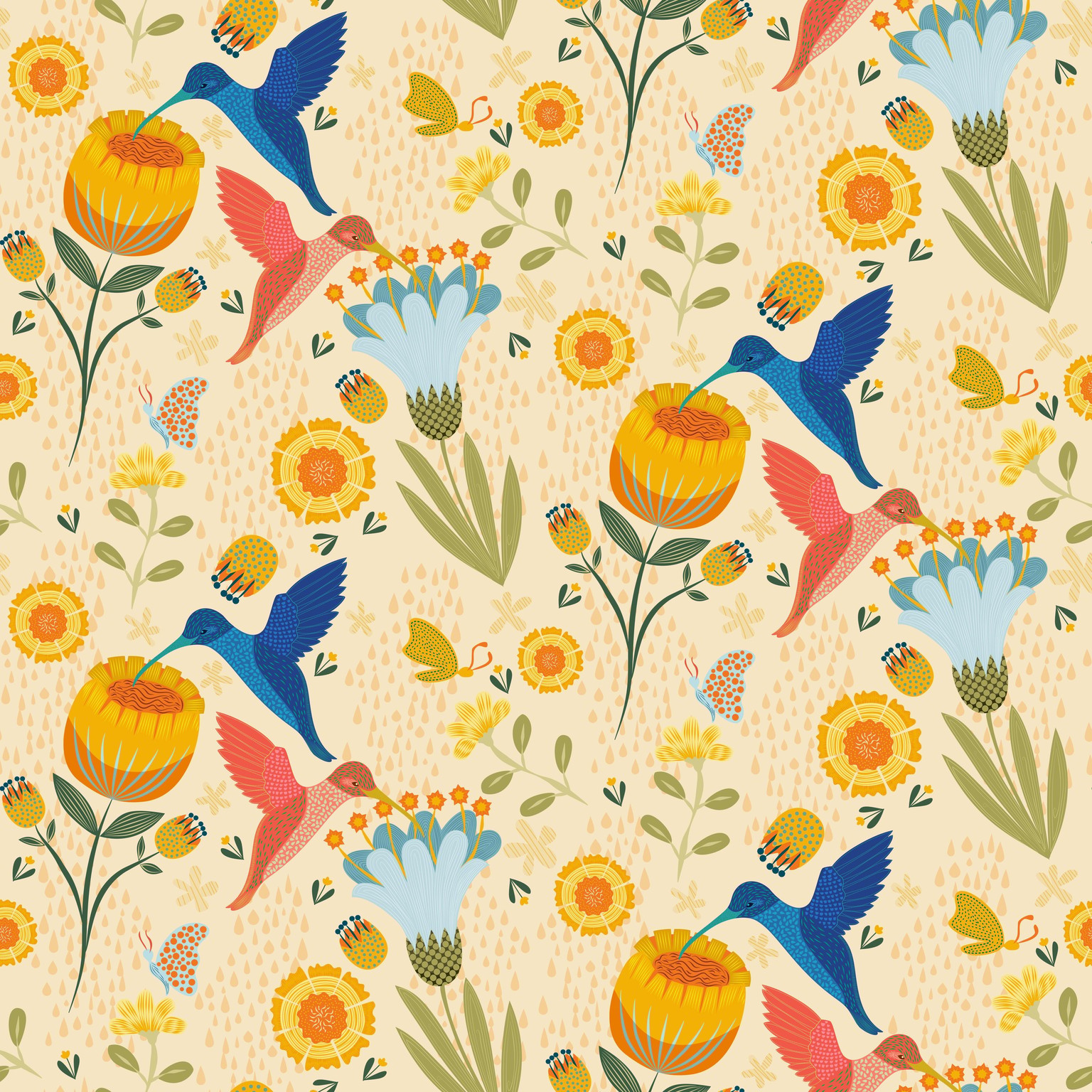 Textured floral pattern - image 1 - student project