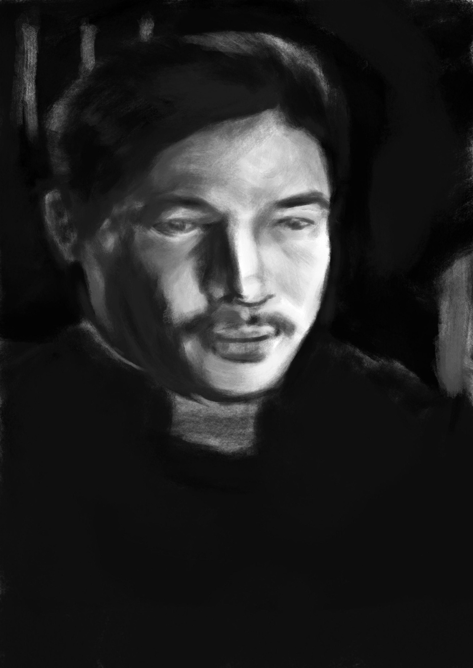 Digitally Painting a Black and White Portrait in Krita: Pedro Peláez y Sebastián - image 1 - student project