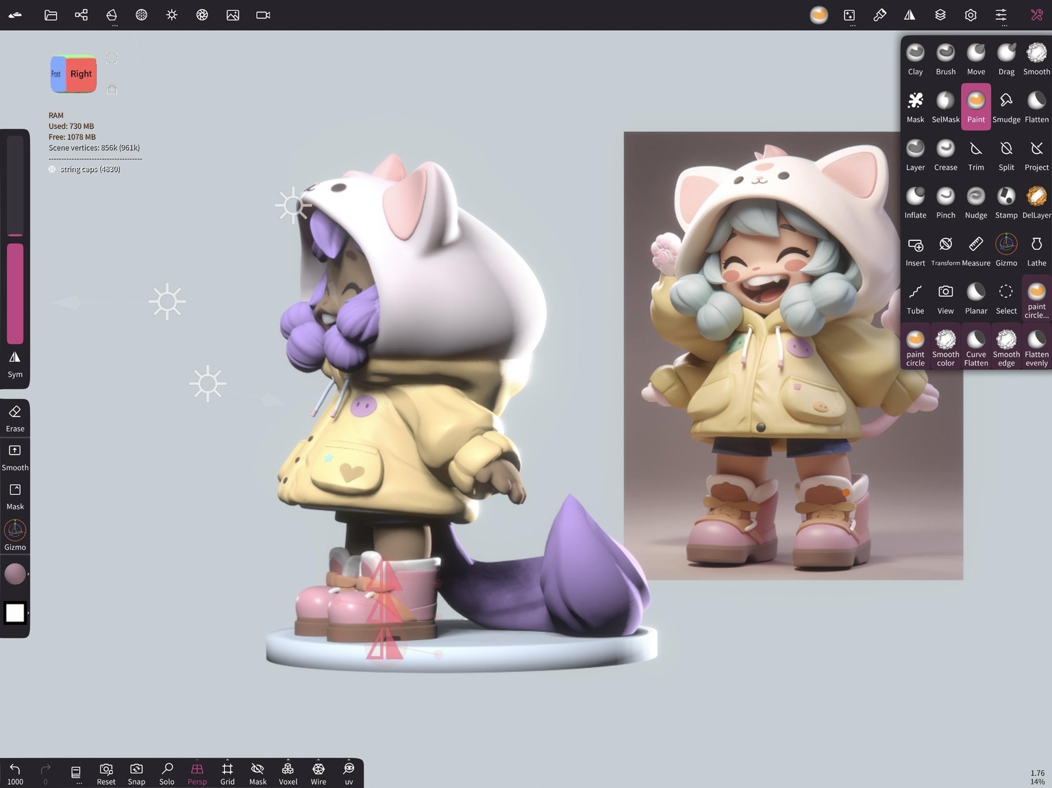3d chibi character sculpt - image 1 - student project