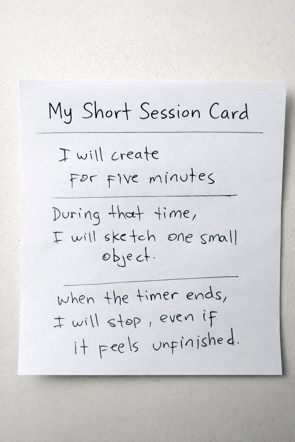 Short Session Card - image 1 - student project
