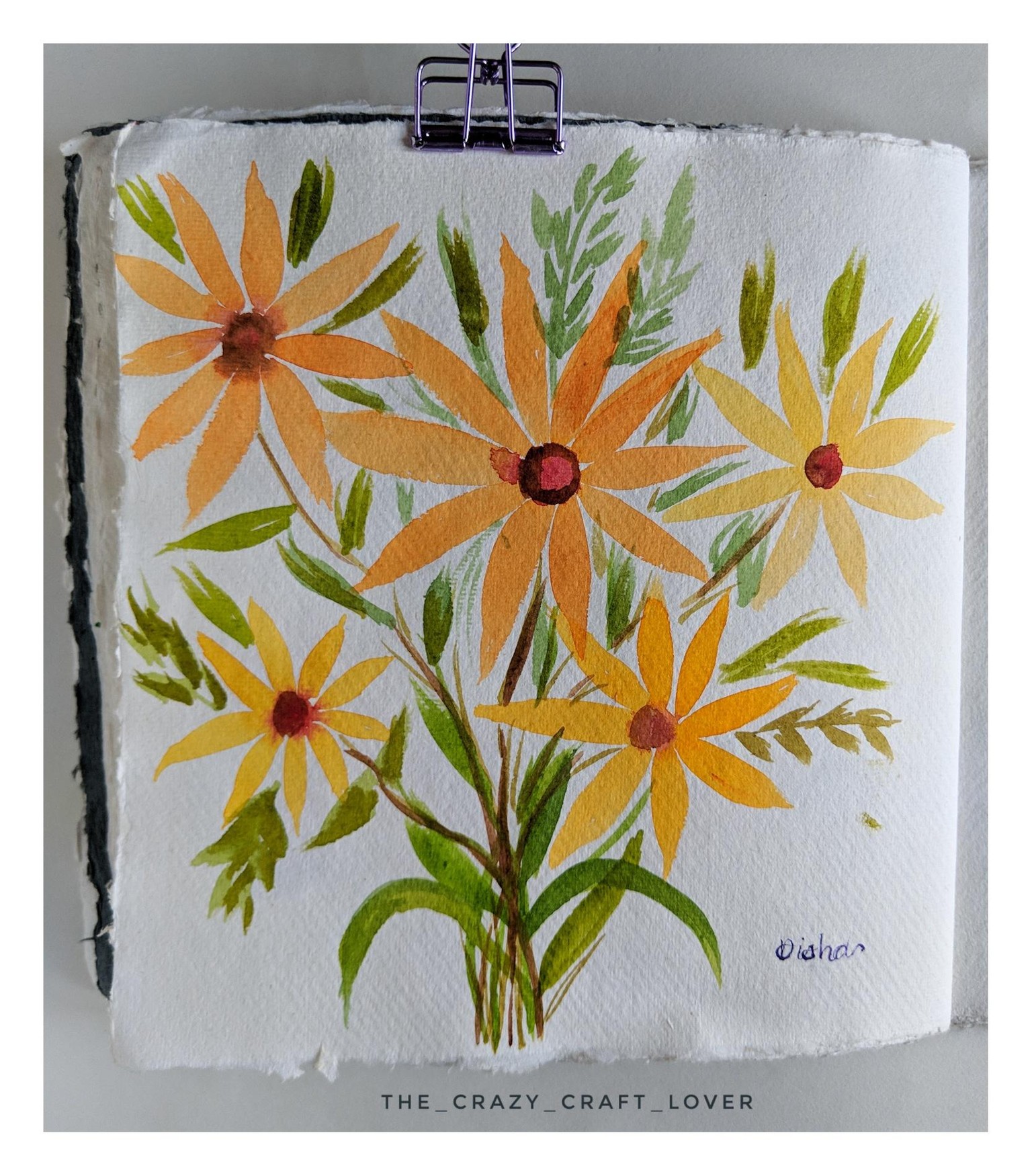 Loose watercolour floral bouquet - image 2 - student project