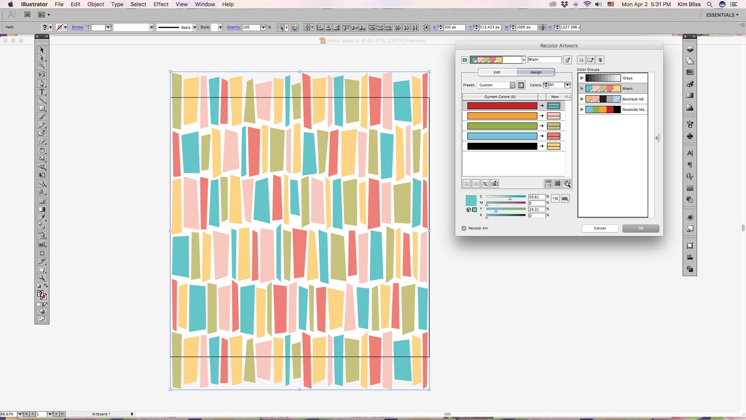 Retro Rectangles -3 Colorways - image 3 - student project