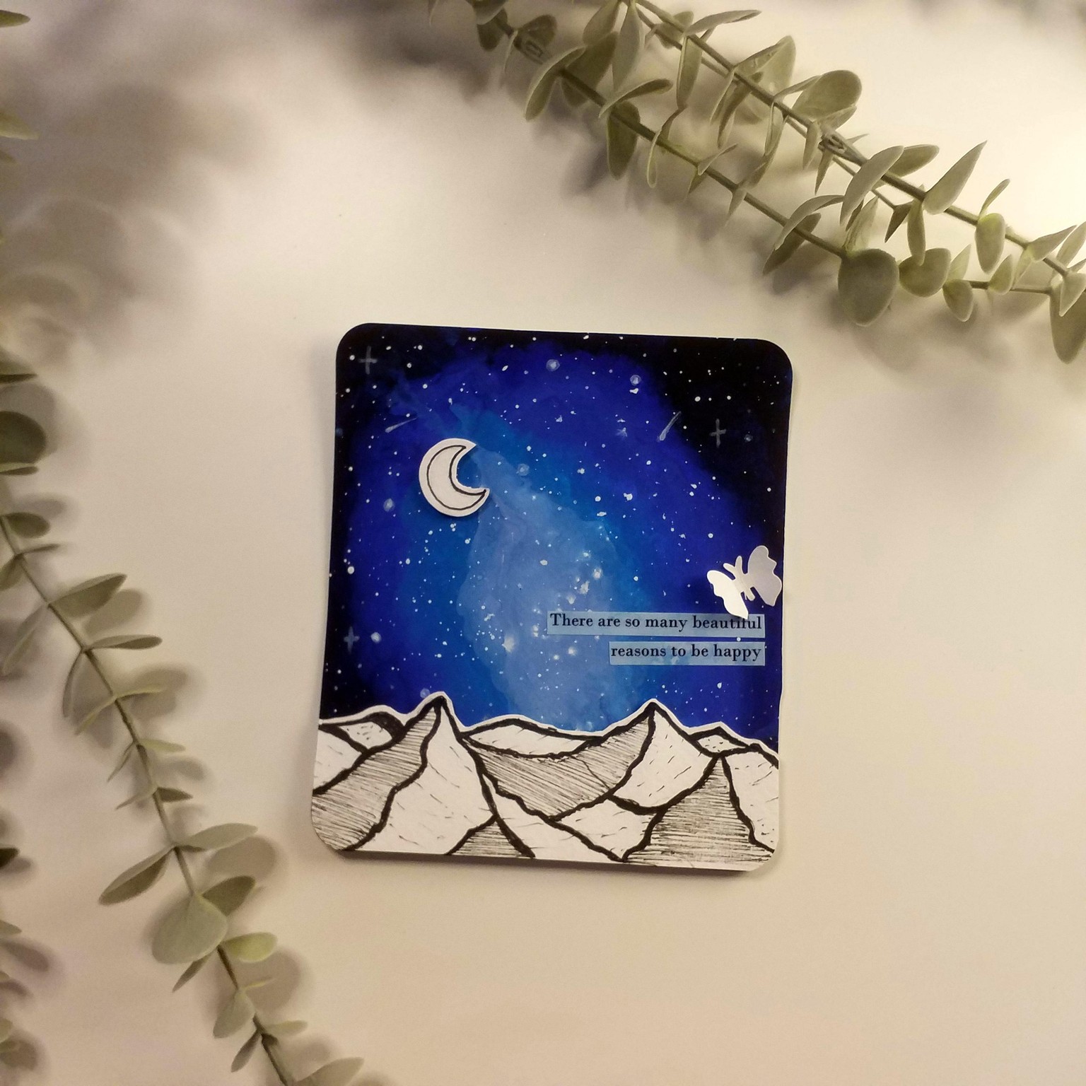 Galaxy painting with 3D mountain crafting - image 1 - student project