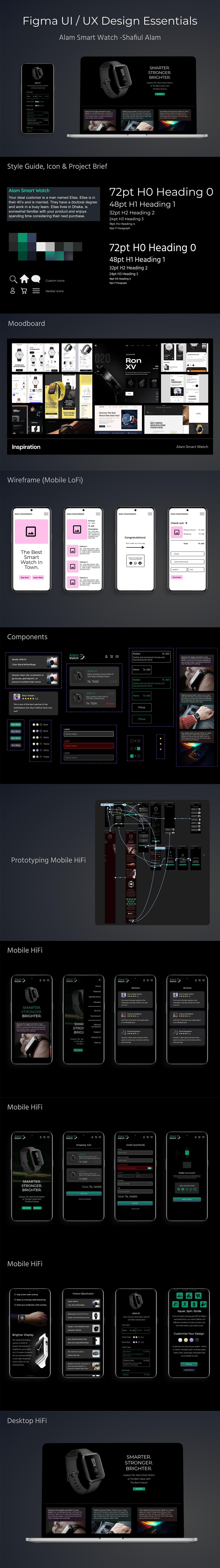 Figma UI UX Design Essentials - Alam Smart Watch - image 1 - student project