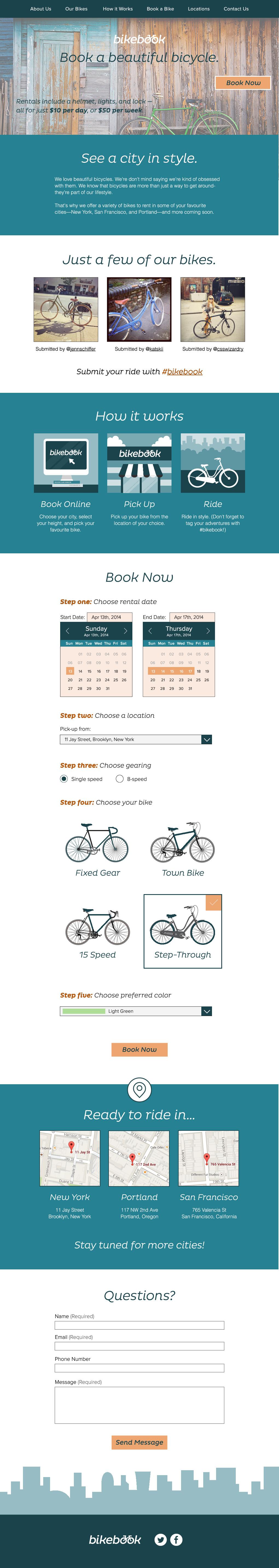 BikeBook in Duck Blue and Ochre (or Blue and Orange) - image 2 - student project