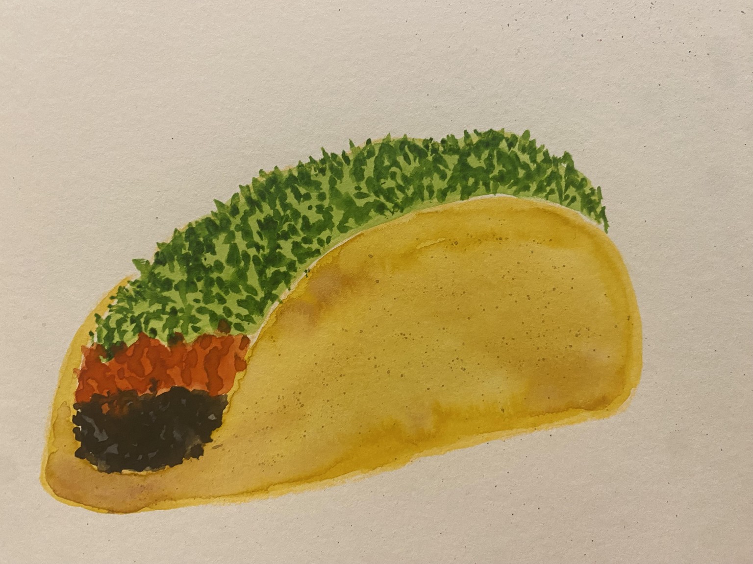 Watercolor taco and rice - image 1 - student project