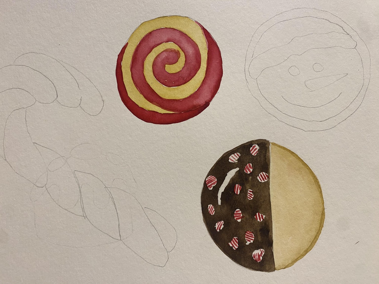Watercolor Christmas Cookies - image 3 - student project