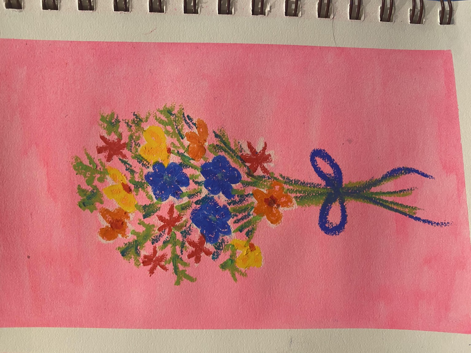 Oil pastel hearts - image 2 - student project