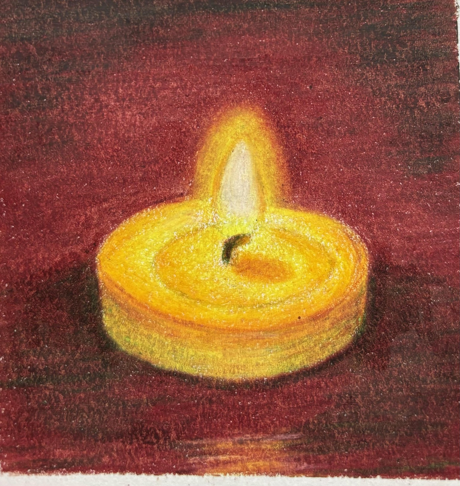 Colored pencil tea light candle - image 1 - student project