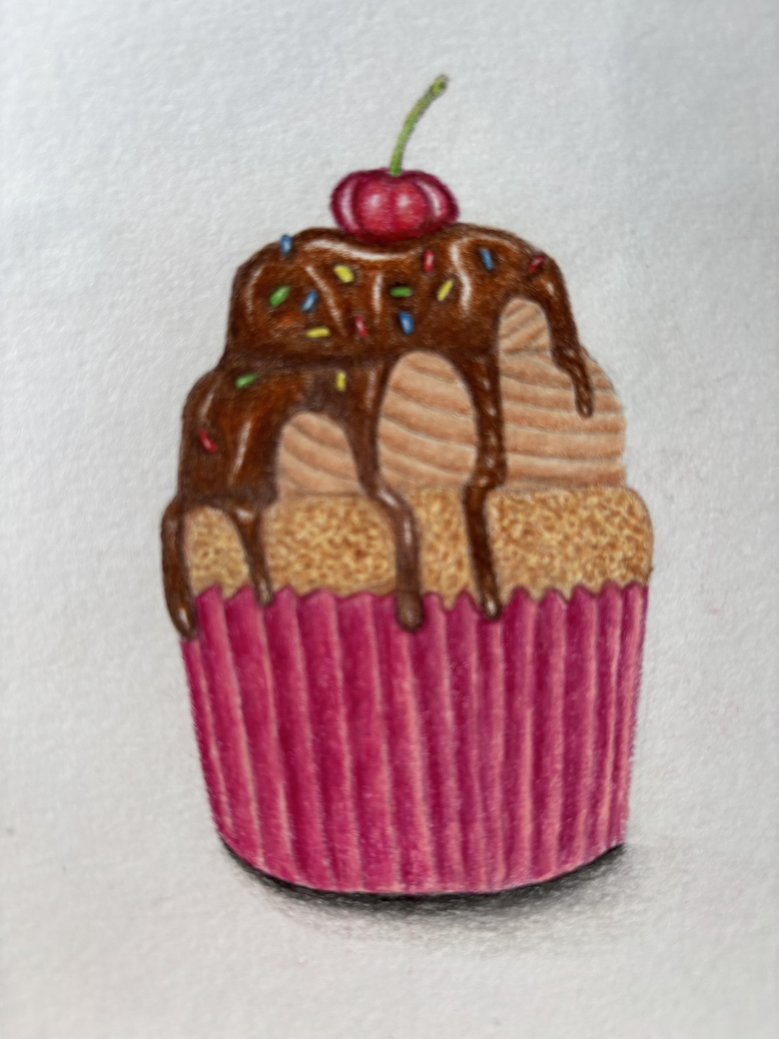 Colored pencil cupcake - image 1 - student project