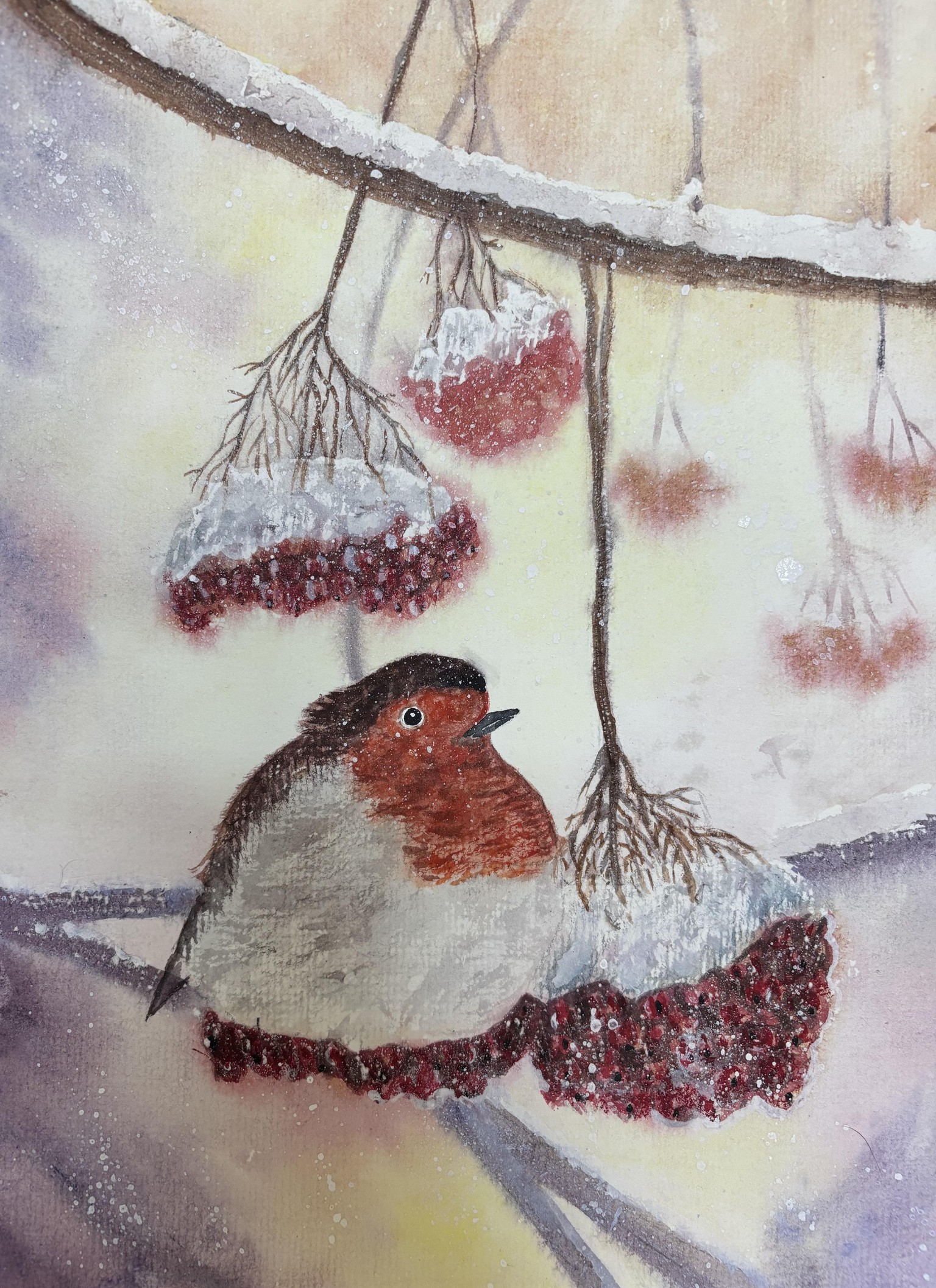 Watercolor robins w/Evgenia - image 2 - student project