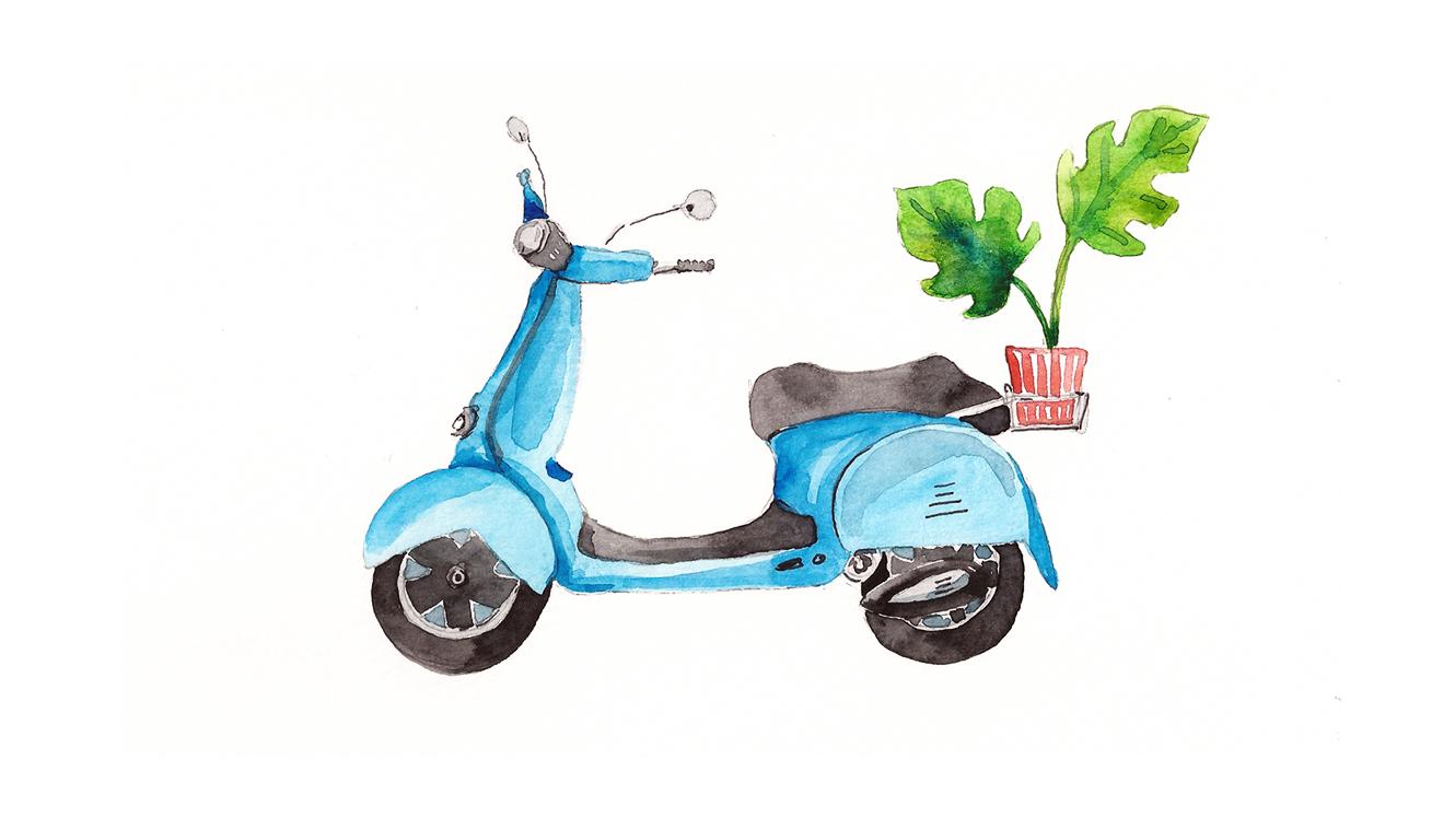 Watercolor Scooter {Sample Project} - image 1 - student project