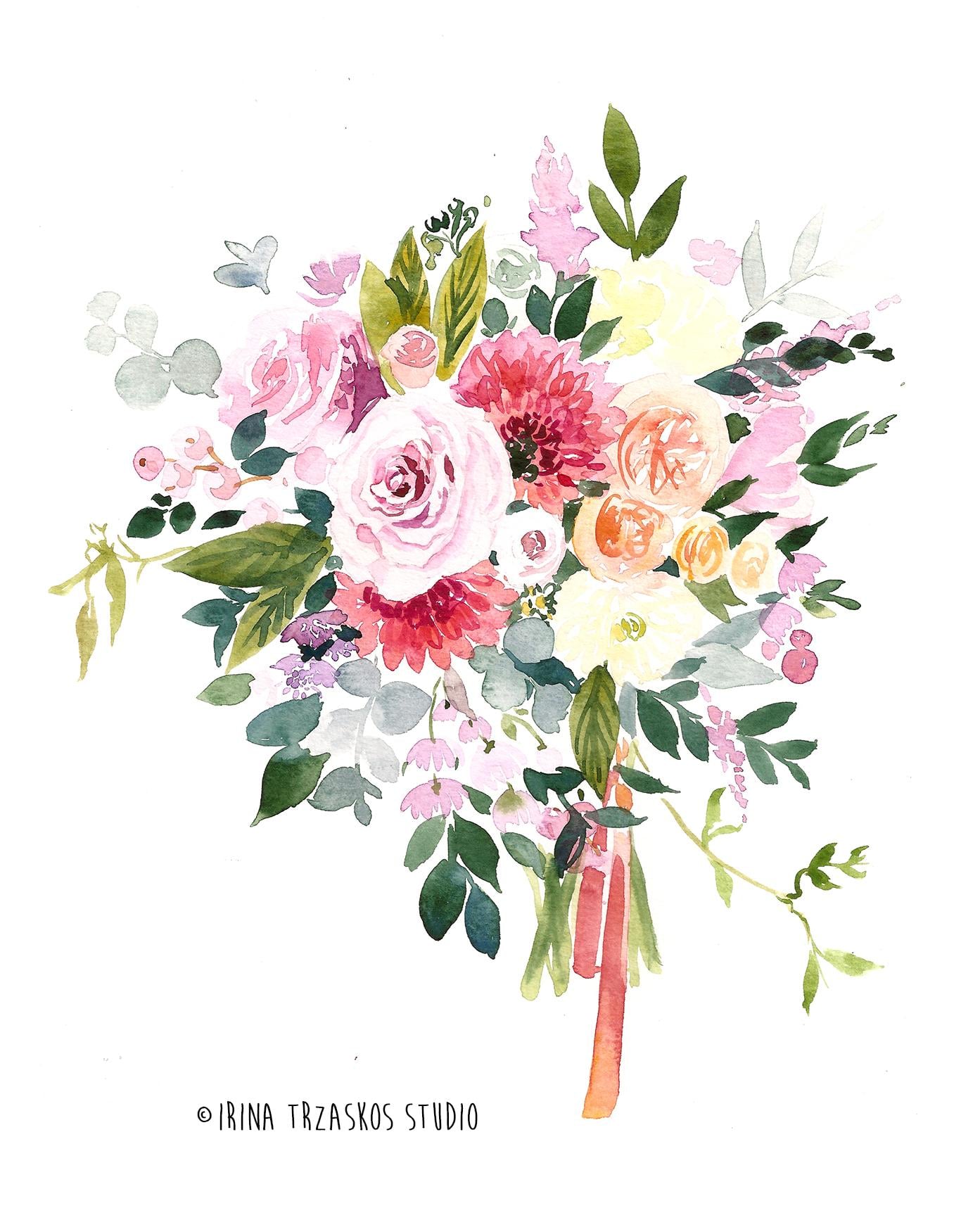 Watercolor Wedding Bouquet {Sample Project} - image 1 - student project