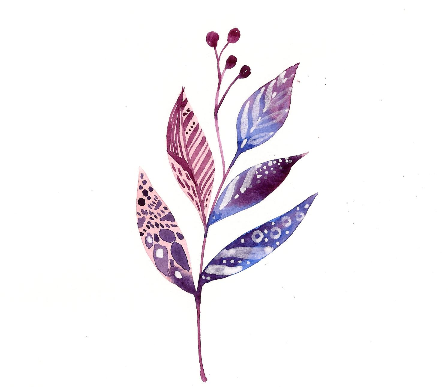 Watercolor Leaves Sample Project - image 5 - student project