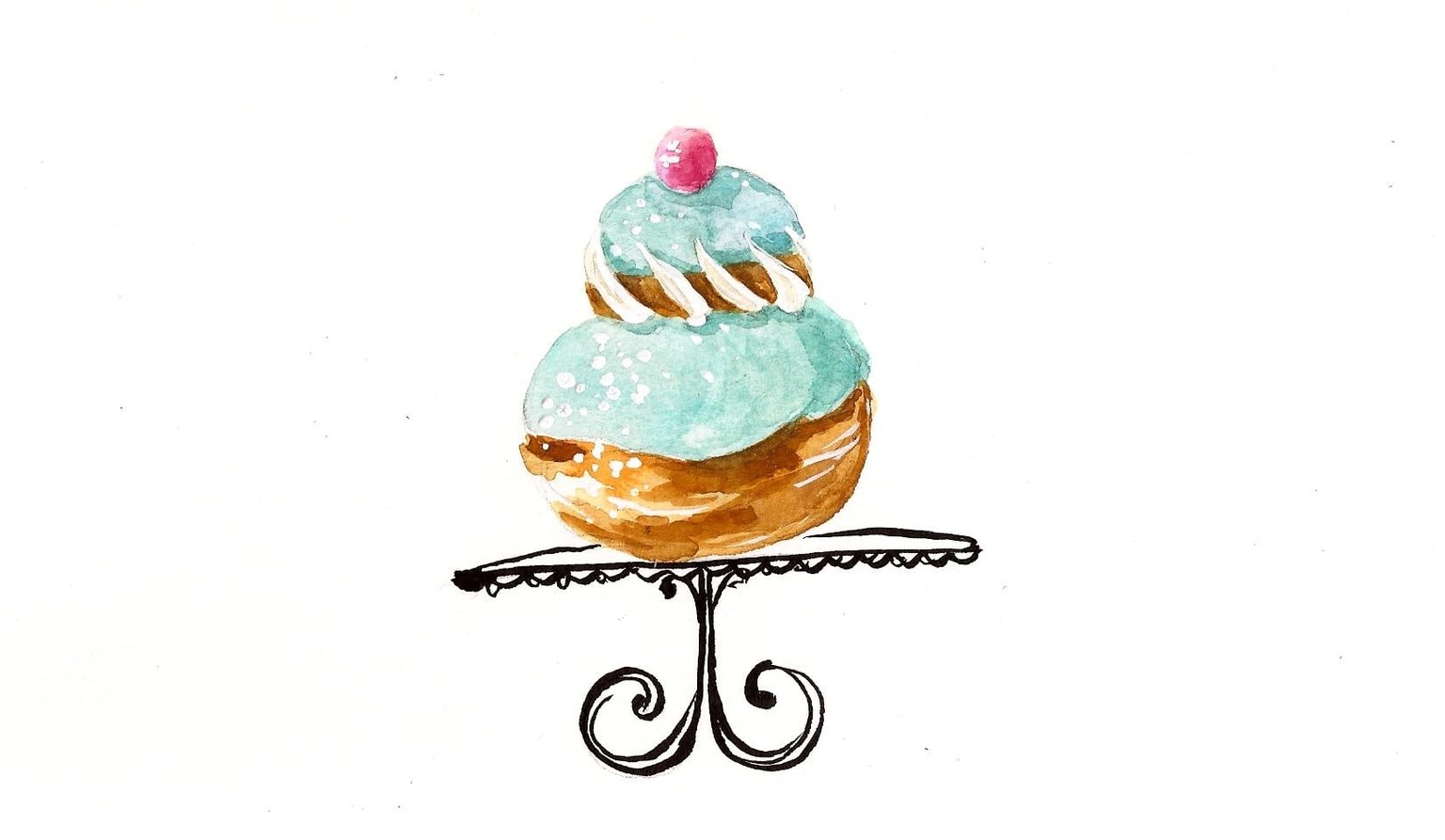 French Desserts in ink and watercolor Sample Project - image 2 - student project