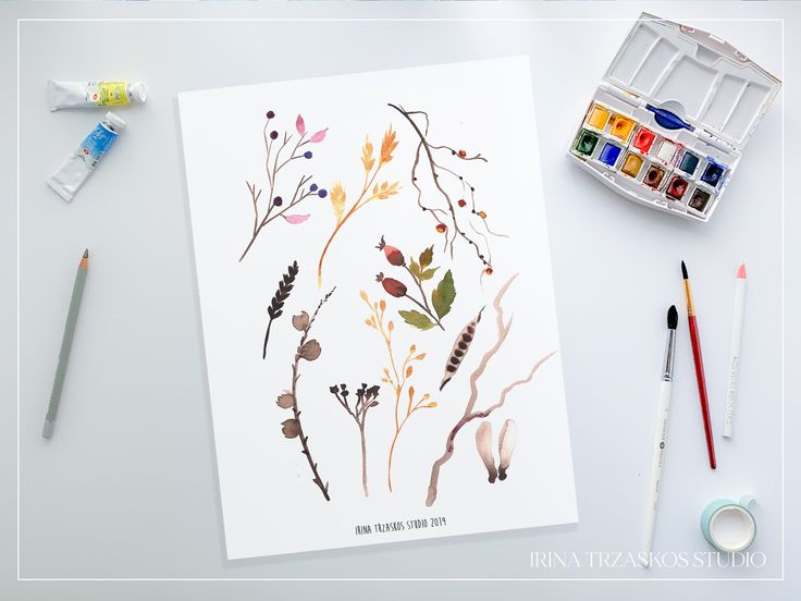 Sample Project - Painterly Autumn Flowers and Leaves - image 1 - student project