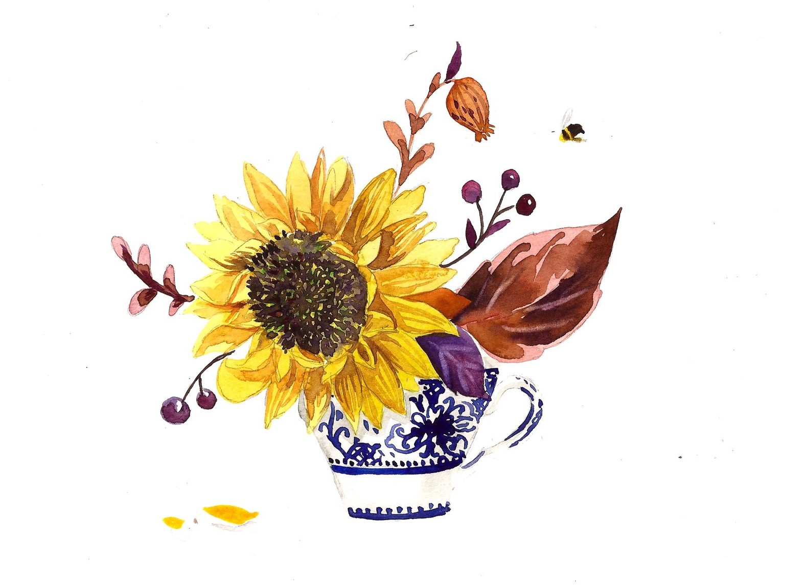 Watercolor Sunflowers Sample Project - image 1 - student project