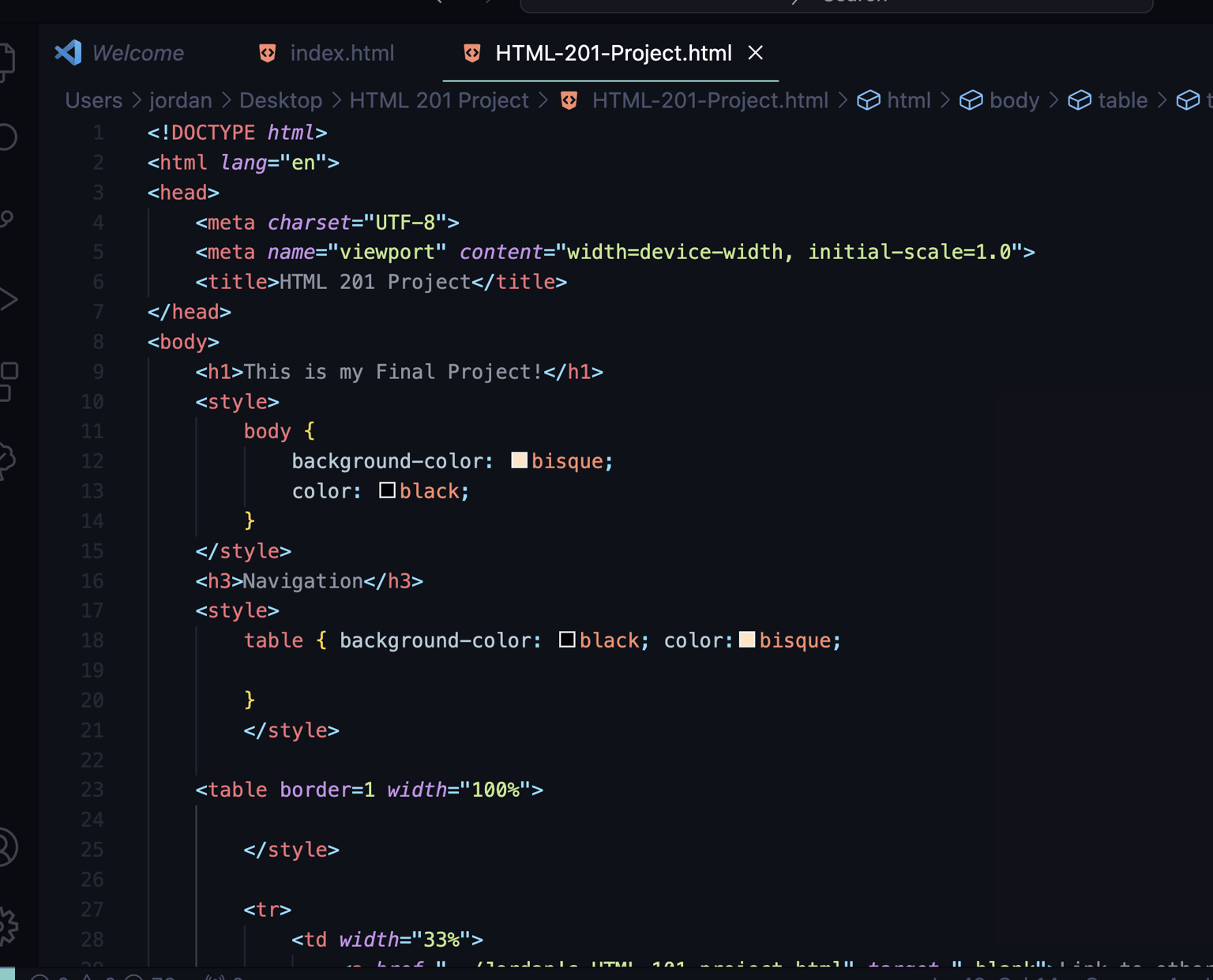 Final project HTML 201 - image 2 - student project