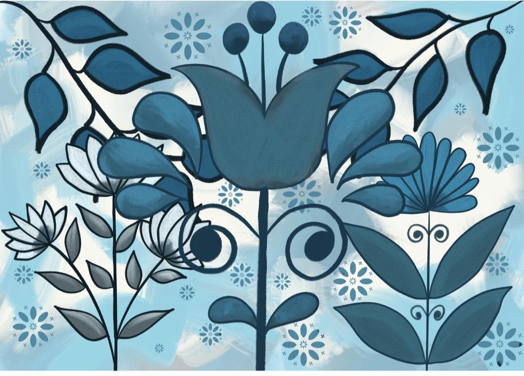 Gouache floral - image 3 - student project