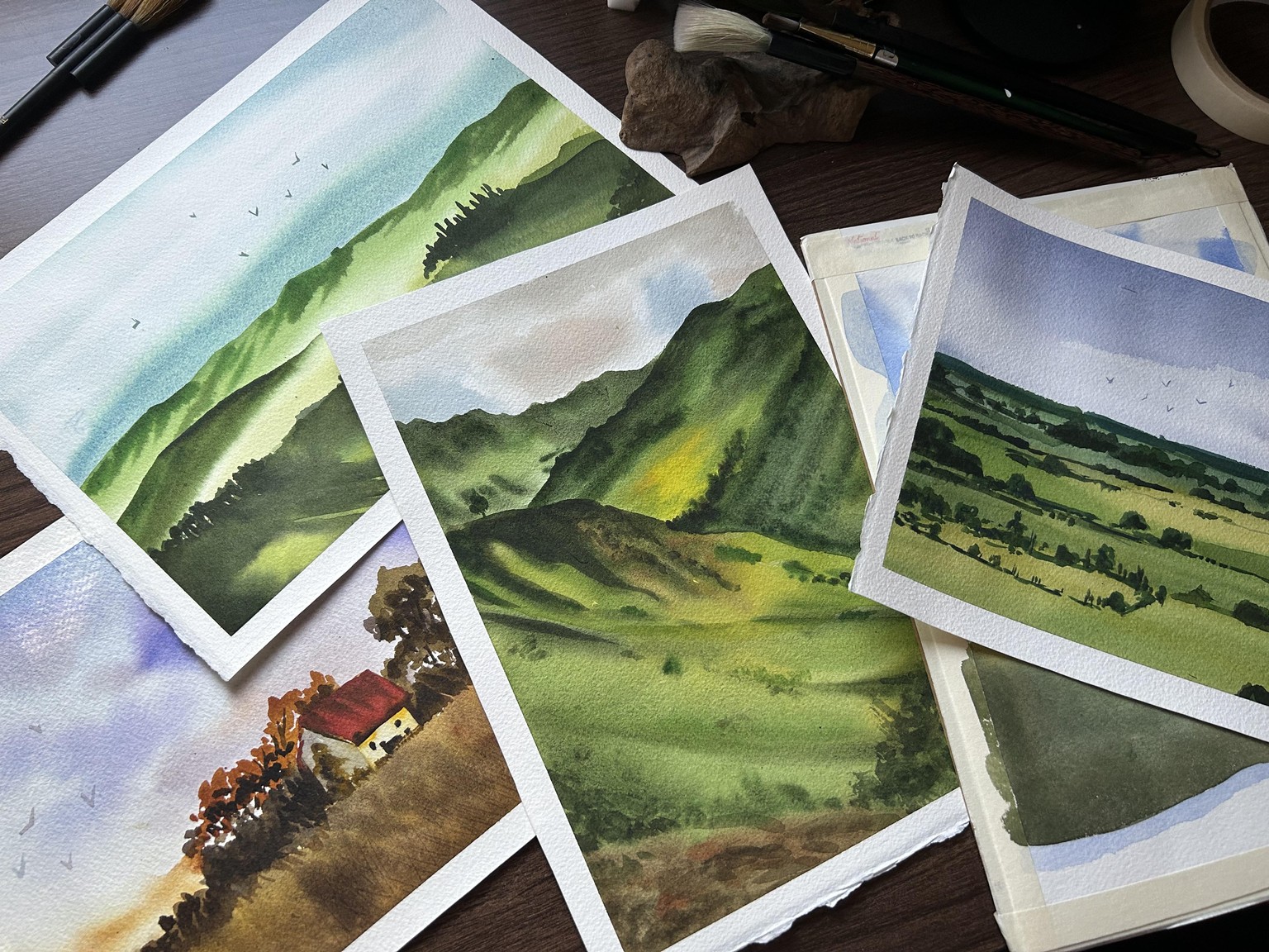 Watercolor Landscapes - Painted 1 Layer a Day - image 1 - student project