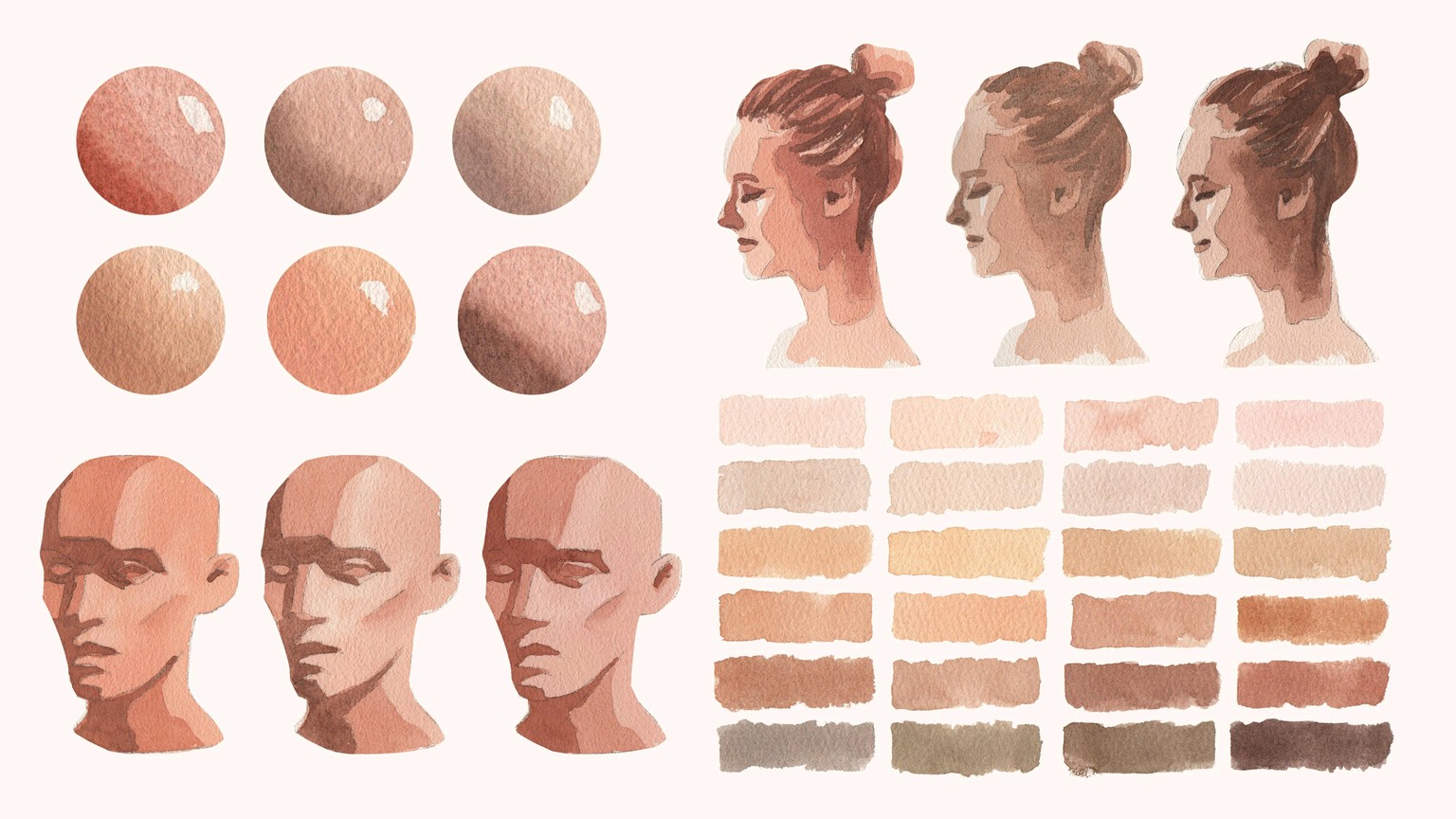 Skin Tone Swatches, Planes and Simple Portrait - image 2 - student project