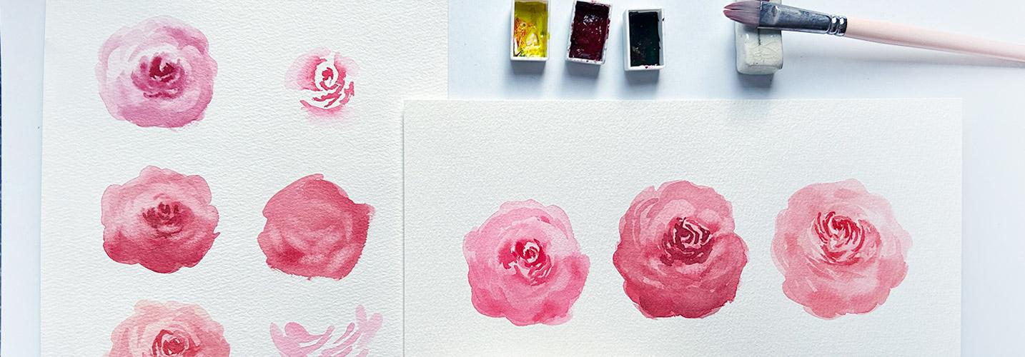 Loose Watercolor Rose - image 1 - student project
