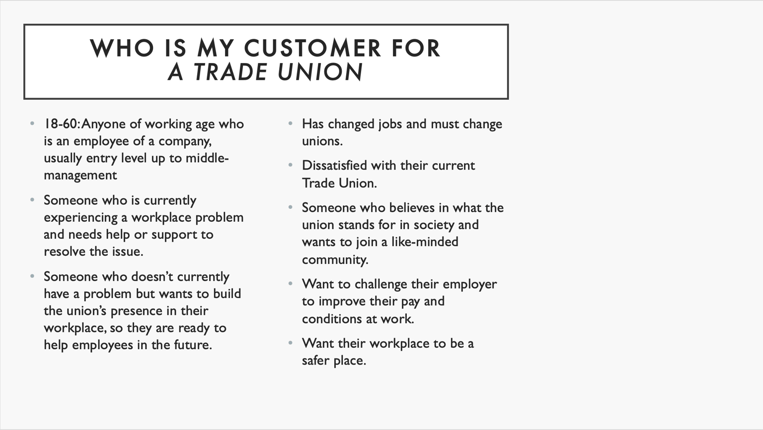 User Persona - Trade Union - image 1 - student project