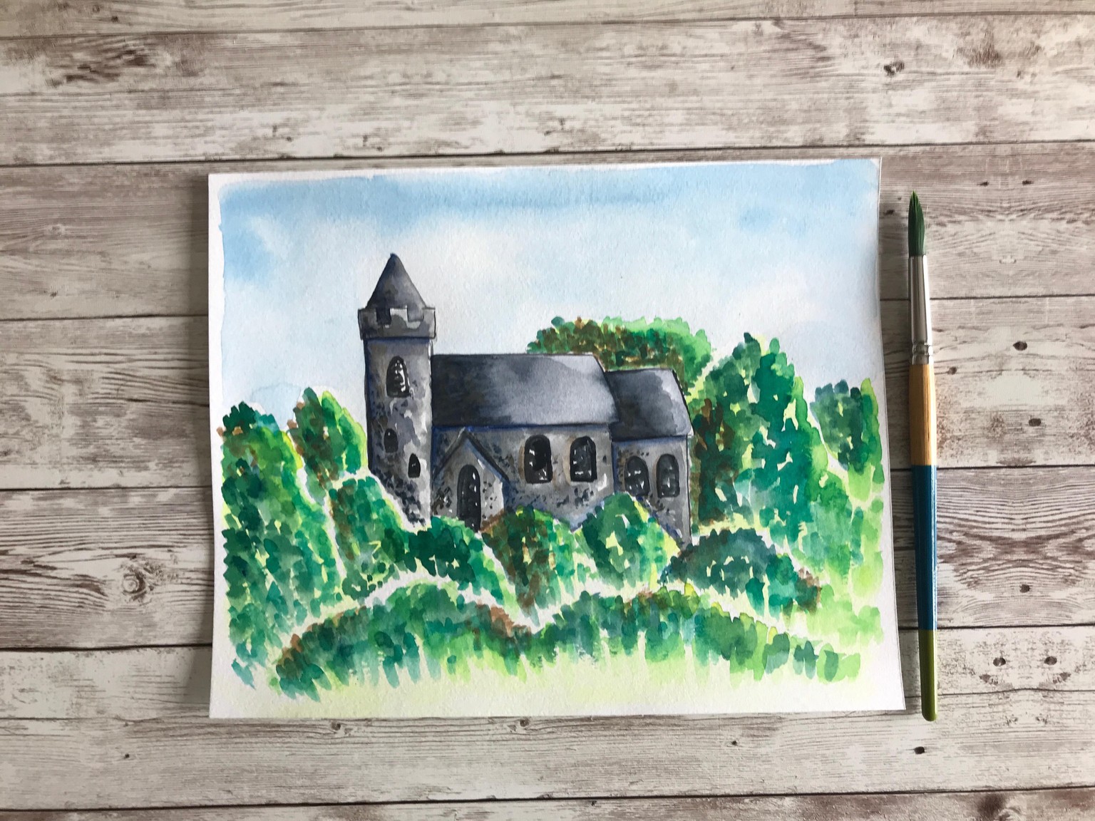 Watercolor Castle in the Woods - image 1 - student project