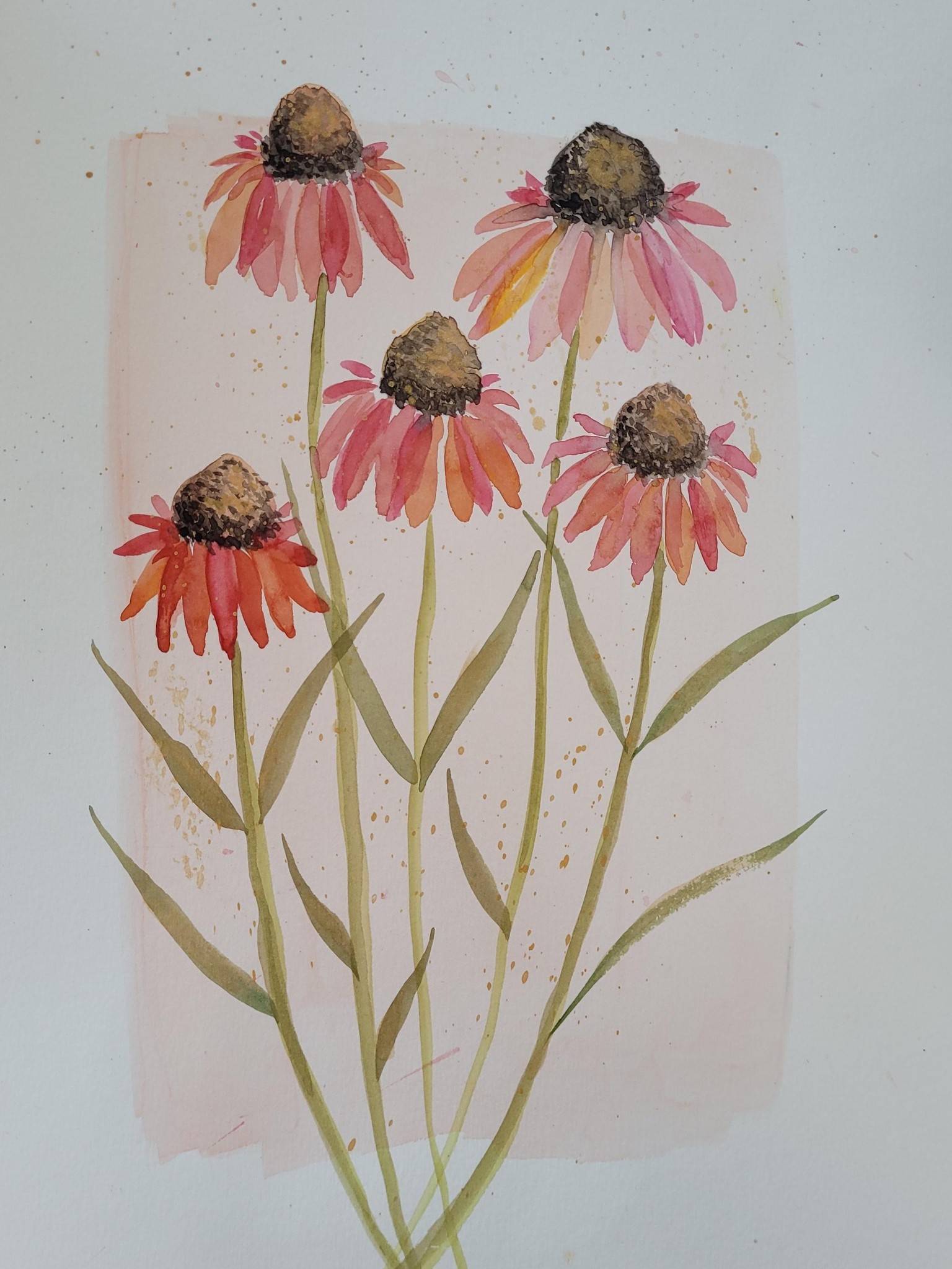 Vintage style flowers on coloured backgrounds - image 3 - student project
