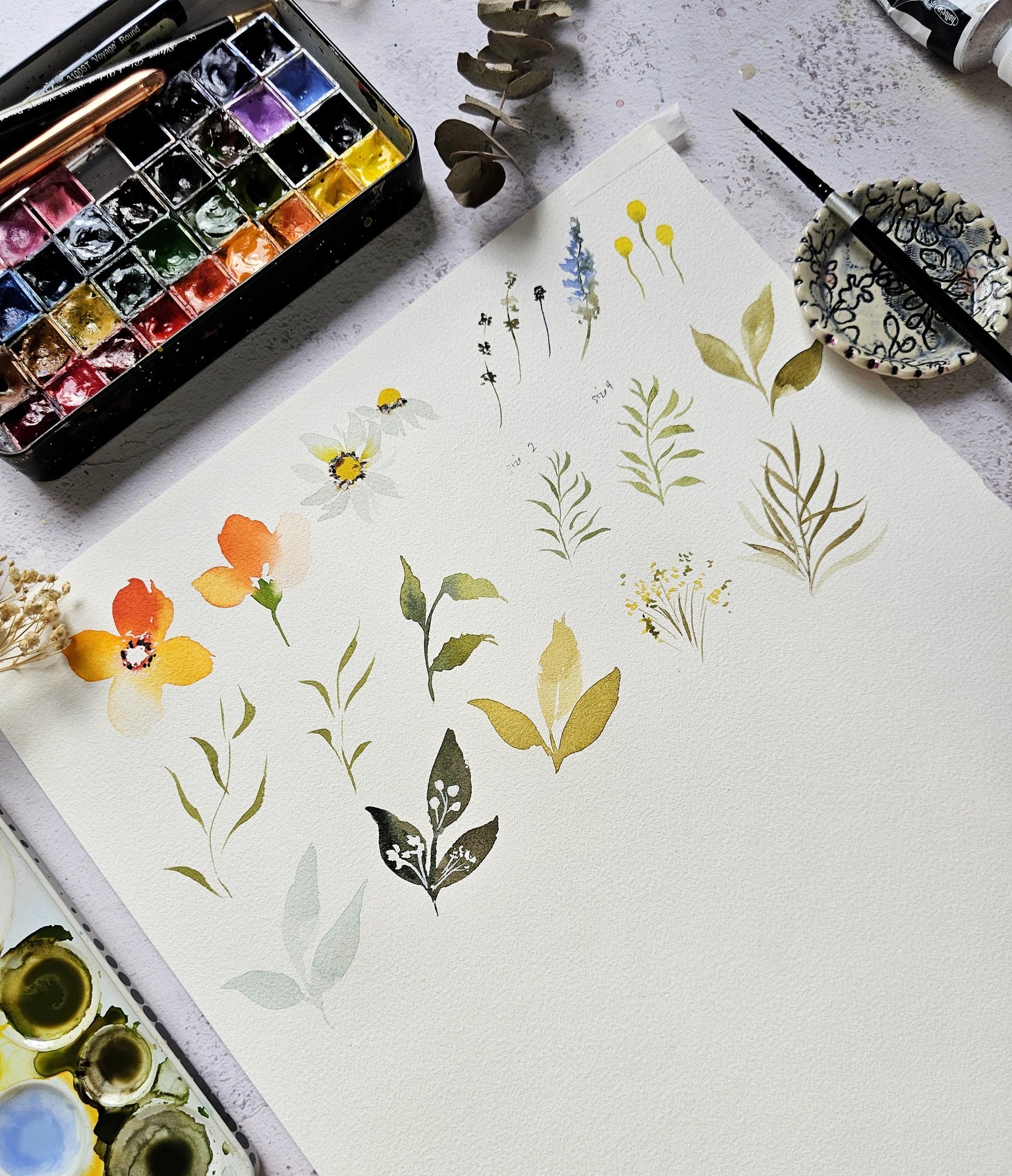 Dainty Watercolor Wreath - image 2 - student project